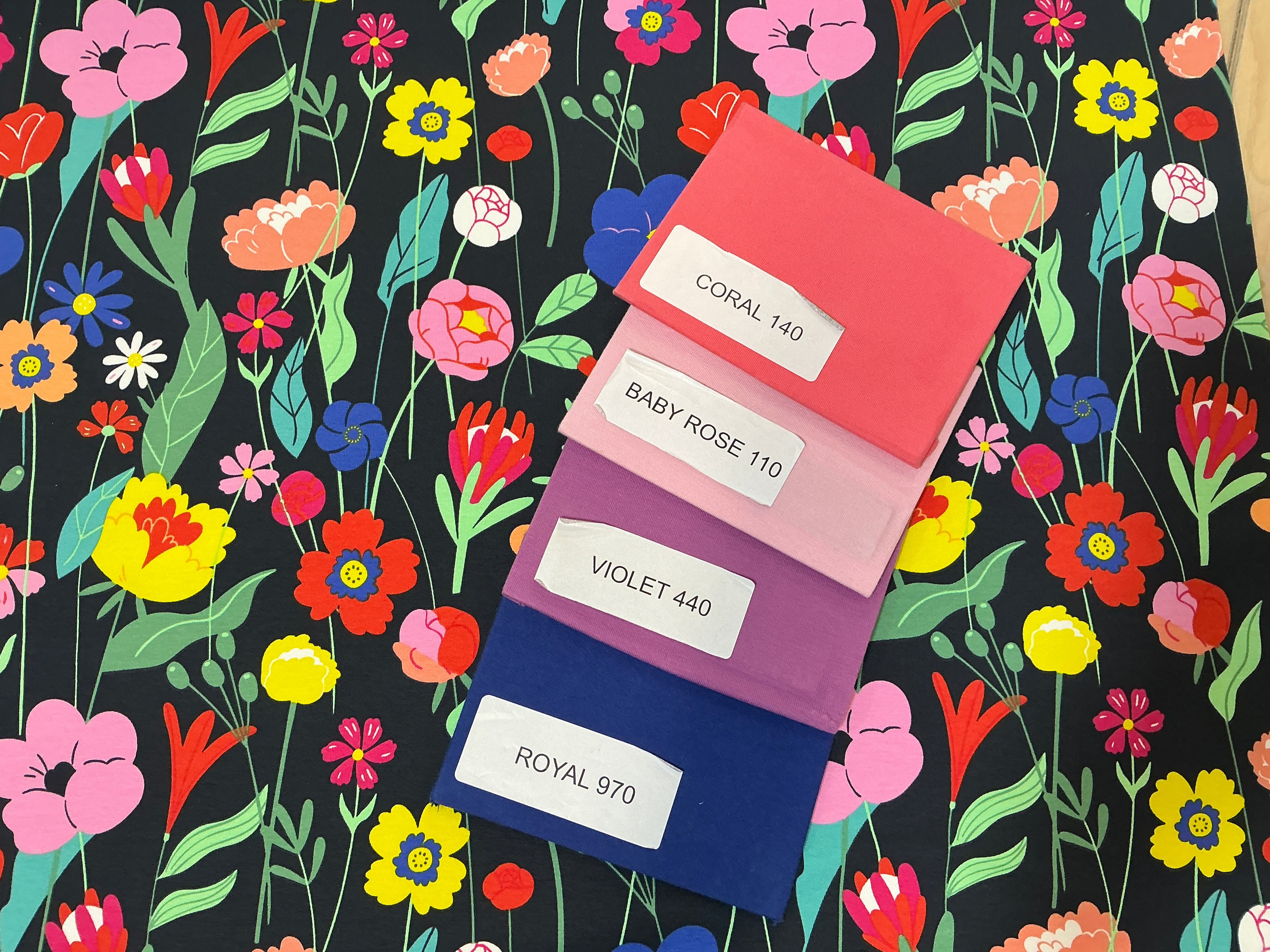 Colourful Flowers French Terry