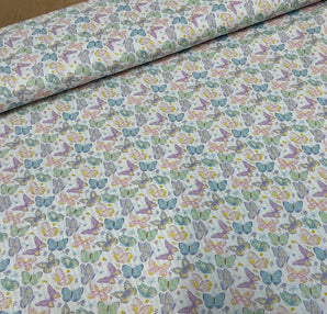 Butterfly Ditsy Floral Cotton Seersucker
