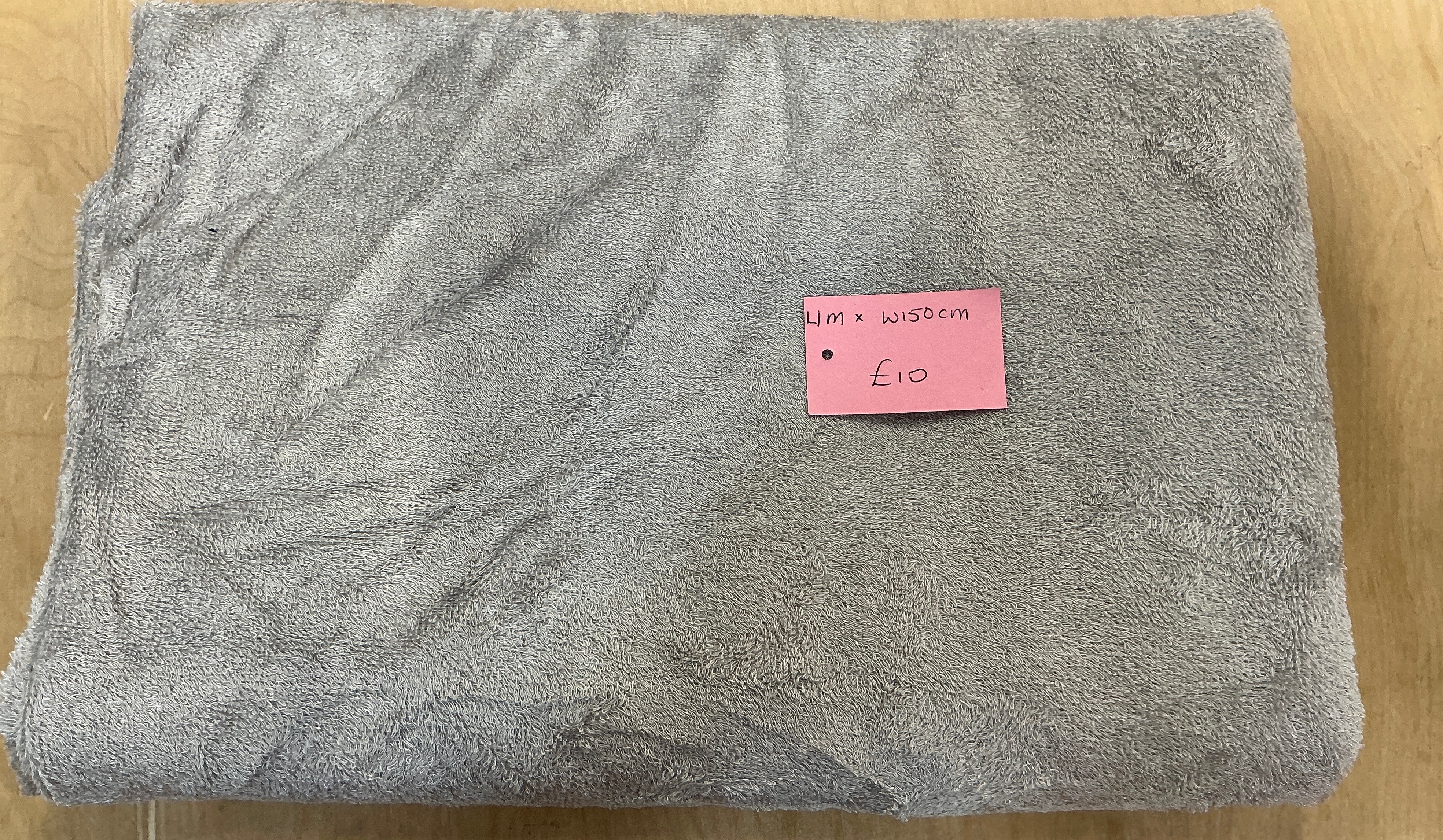 REMNANT  - L1M x W1.5M Silver Grey Bamboo Towelling