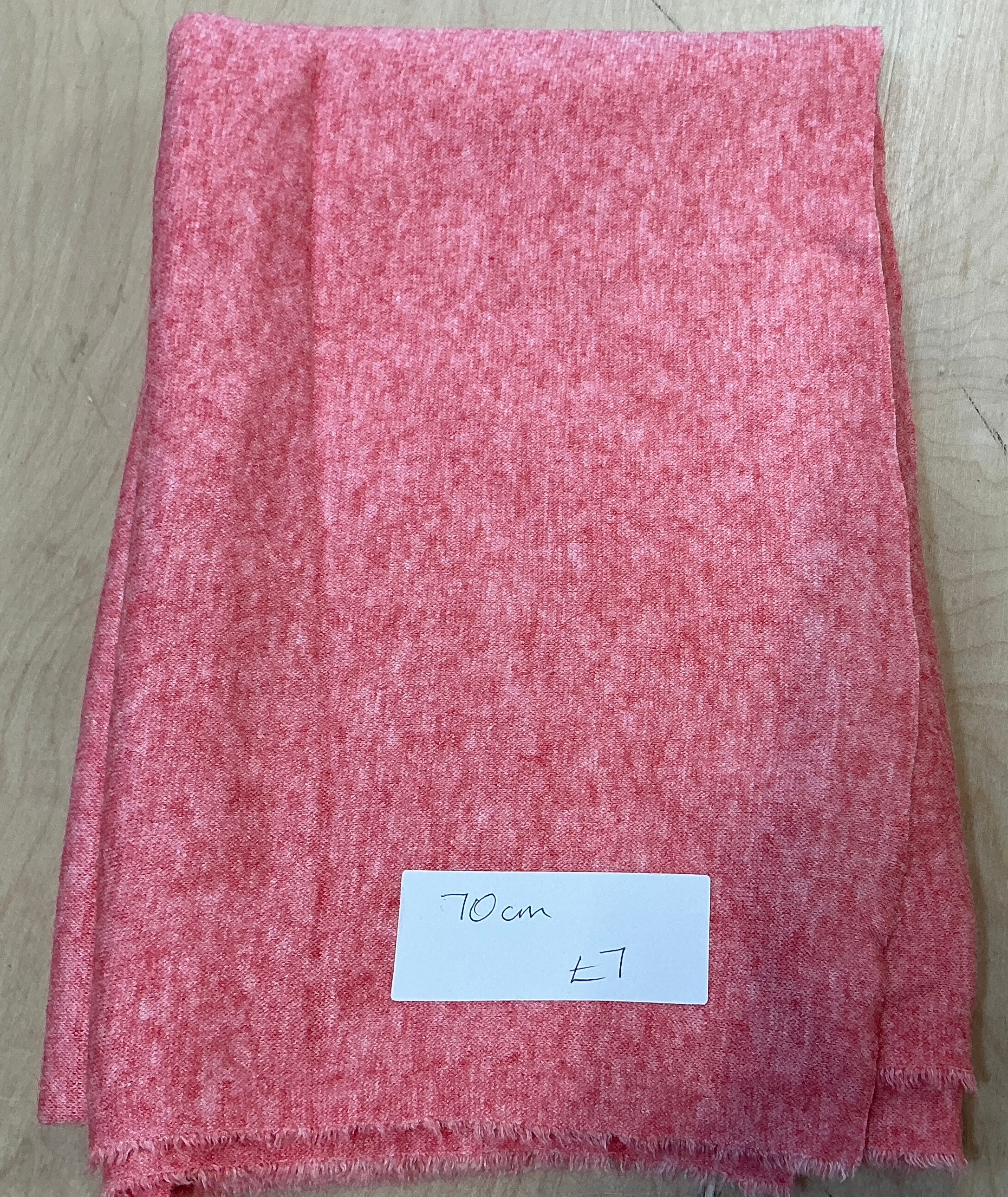 REMNANT  - L70cm x W160cm Coral Knit Brushed Coral Jersey