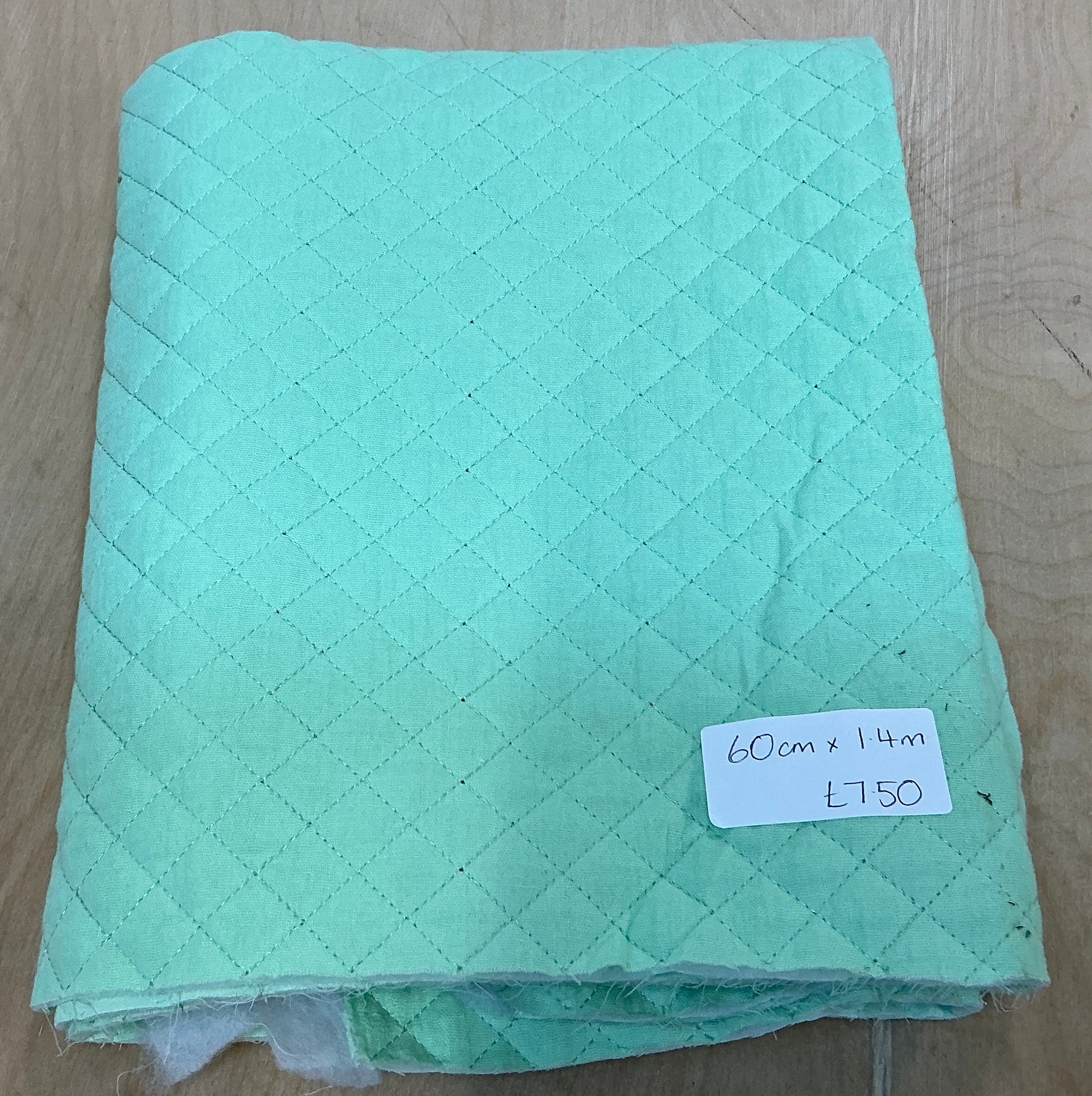 REMNANT - L60cm x W1.4M Mint Quilted Double Gauze