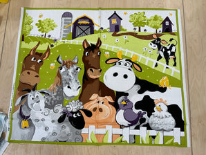 Farmyard Animals 100% Cotton Panel