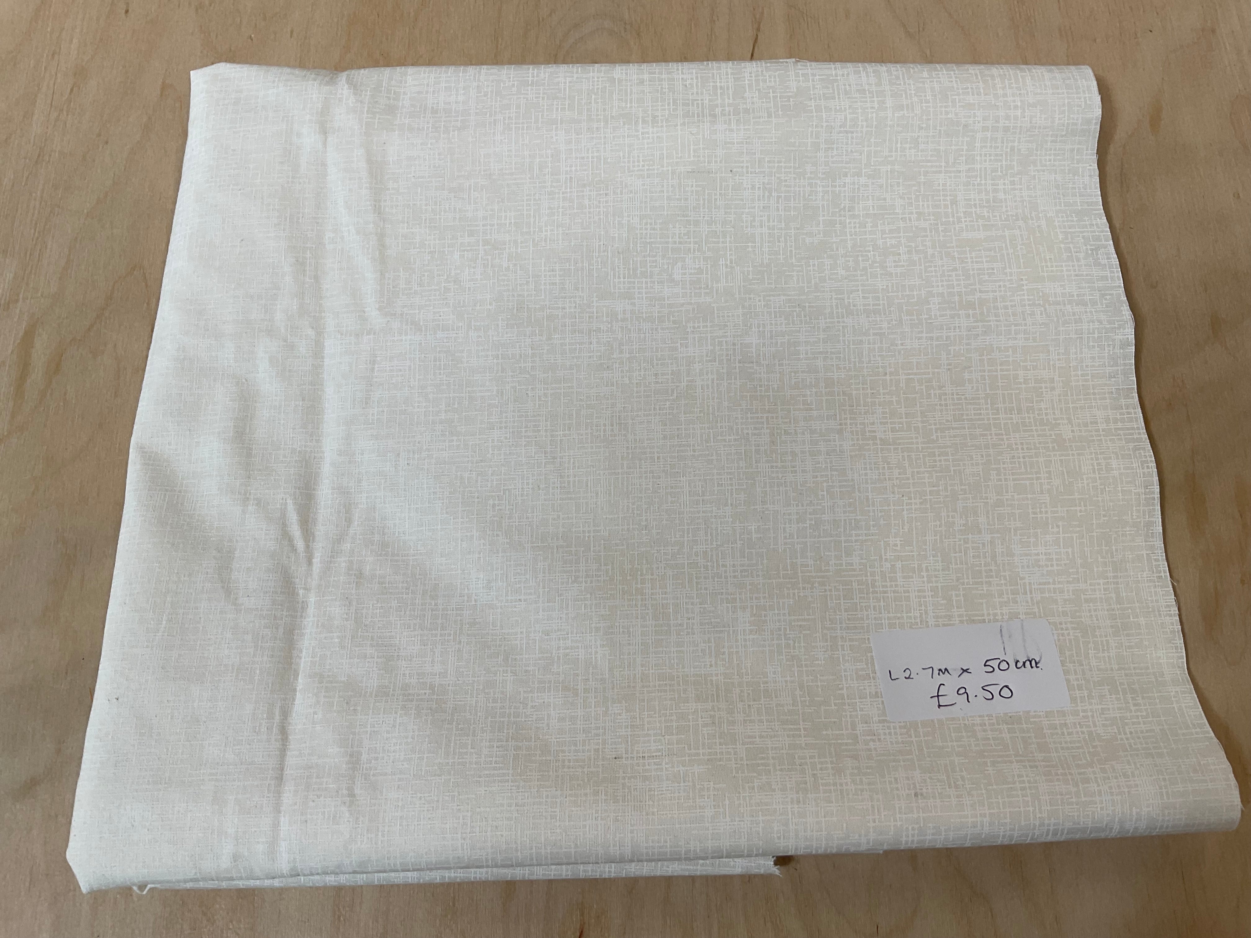 REMNANT - L2.7M x 50cm Ecru Quilting Blender Cotton