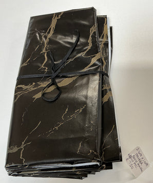 REMNANT - 2.4M x 1.4M Black Marble Effect PVC Tablecloth