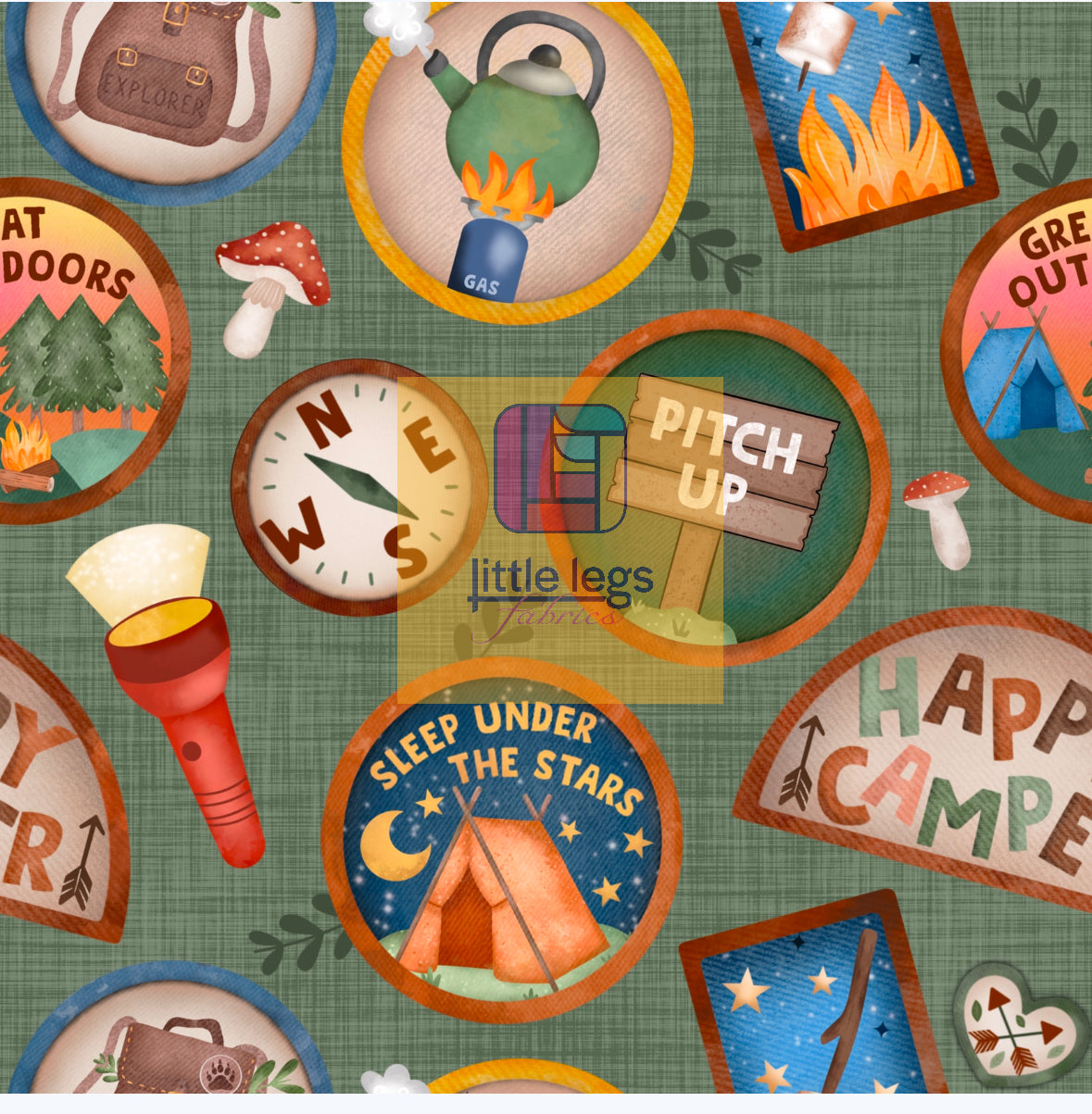 PRE ORDER Happy Campers Cotton Jersey - DUE IN STOCK MID JULY