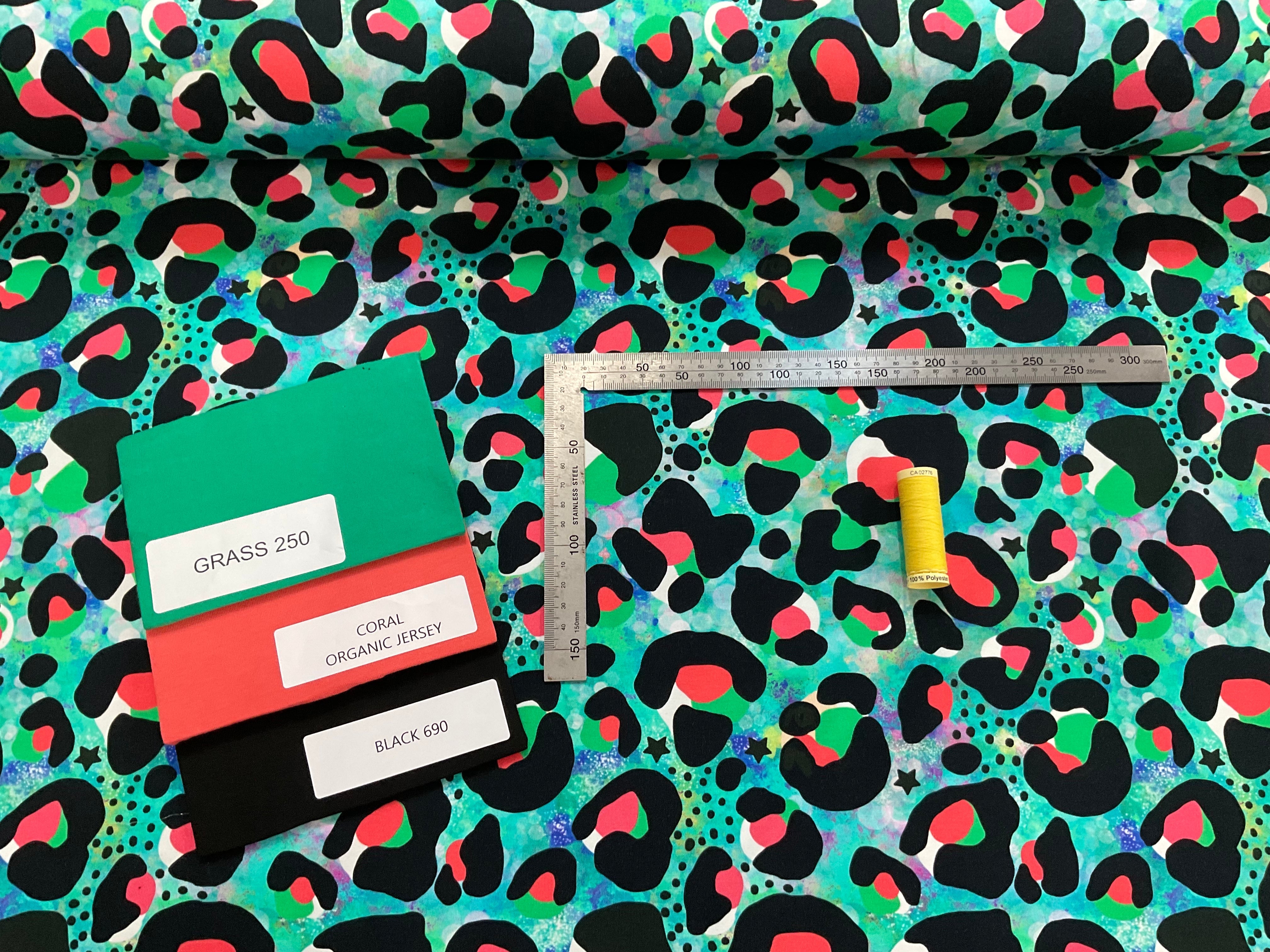 PRE ORDER Green Carnival Leopard French Terry - DUE IN STOCK MID AUGUST