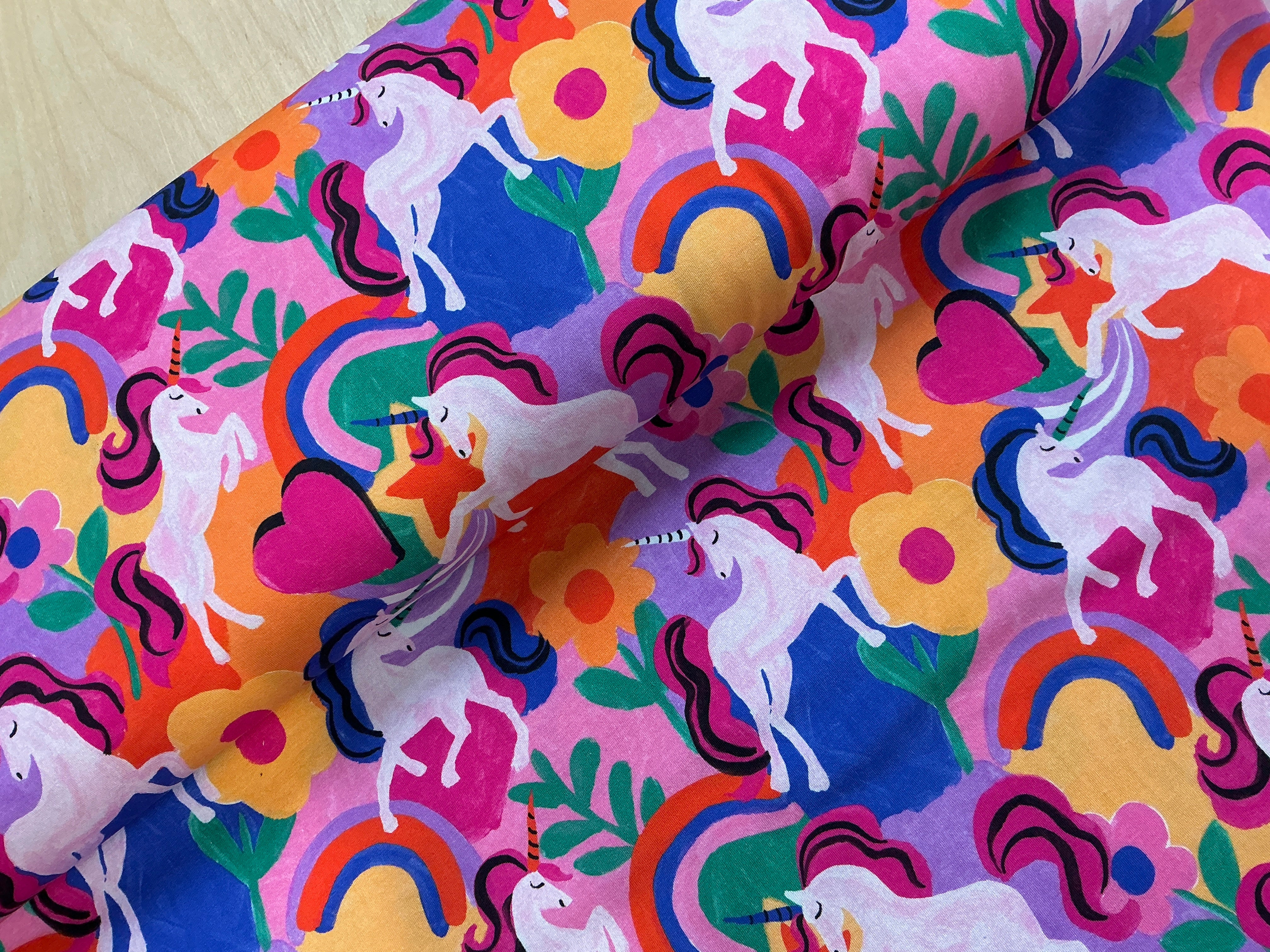 Bright Unicorn Cotton Jersey Fabric