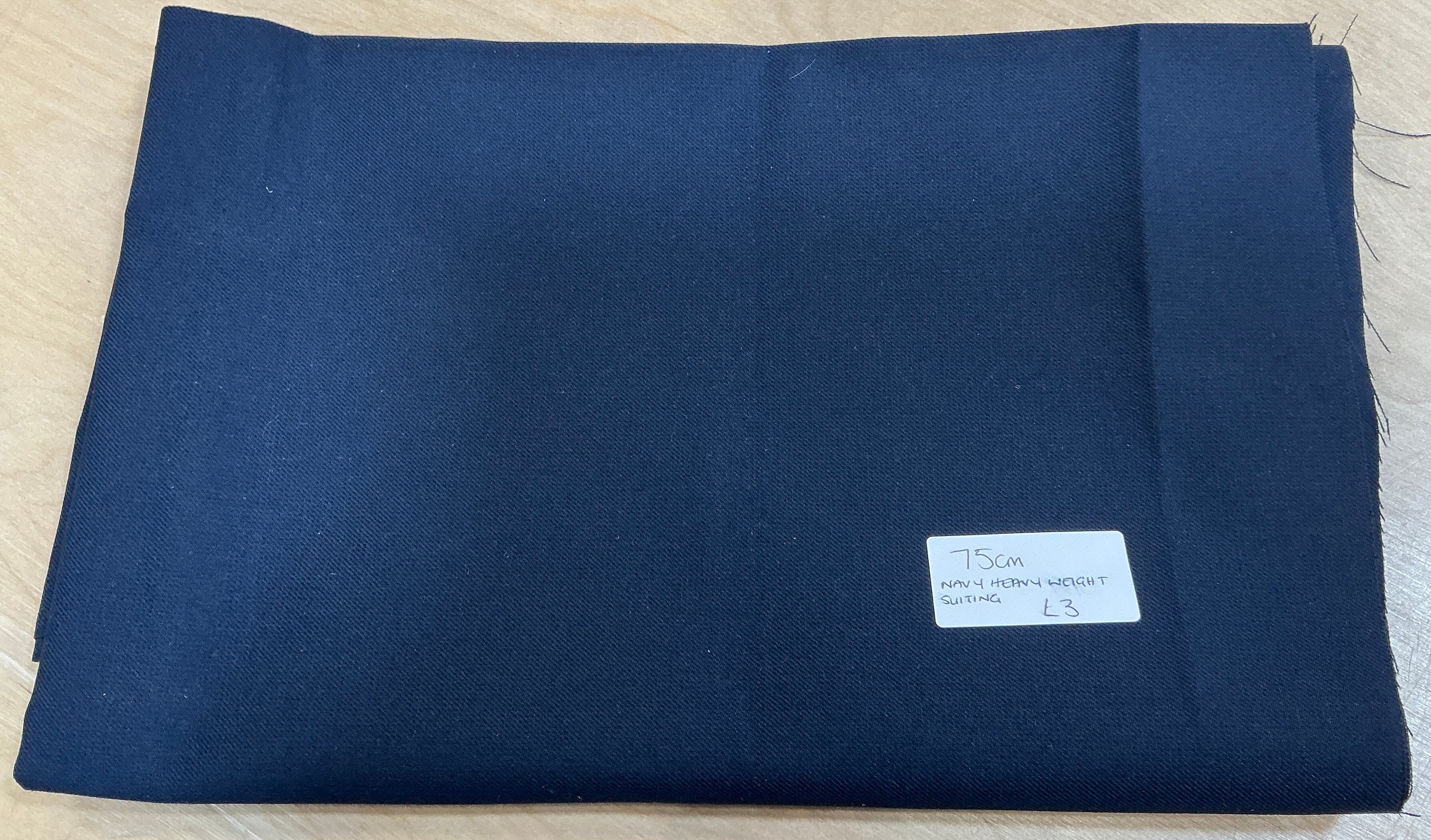 REMNANT - L75cm x W150cm Navy Heavy Weight Suiting