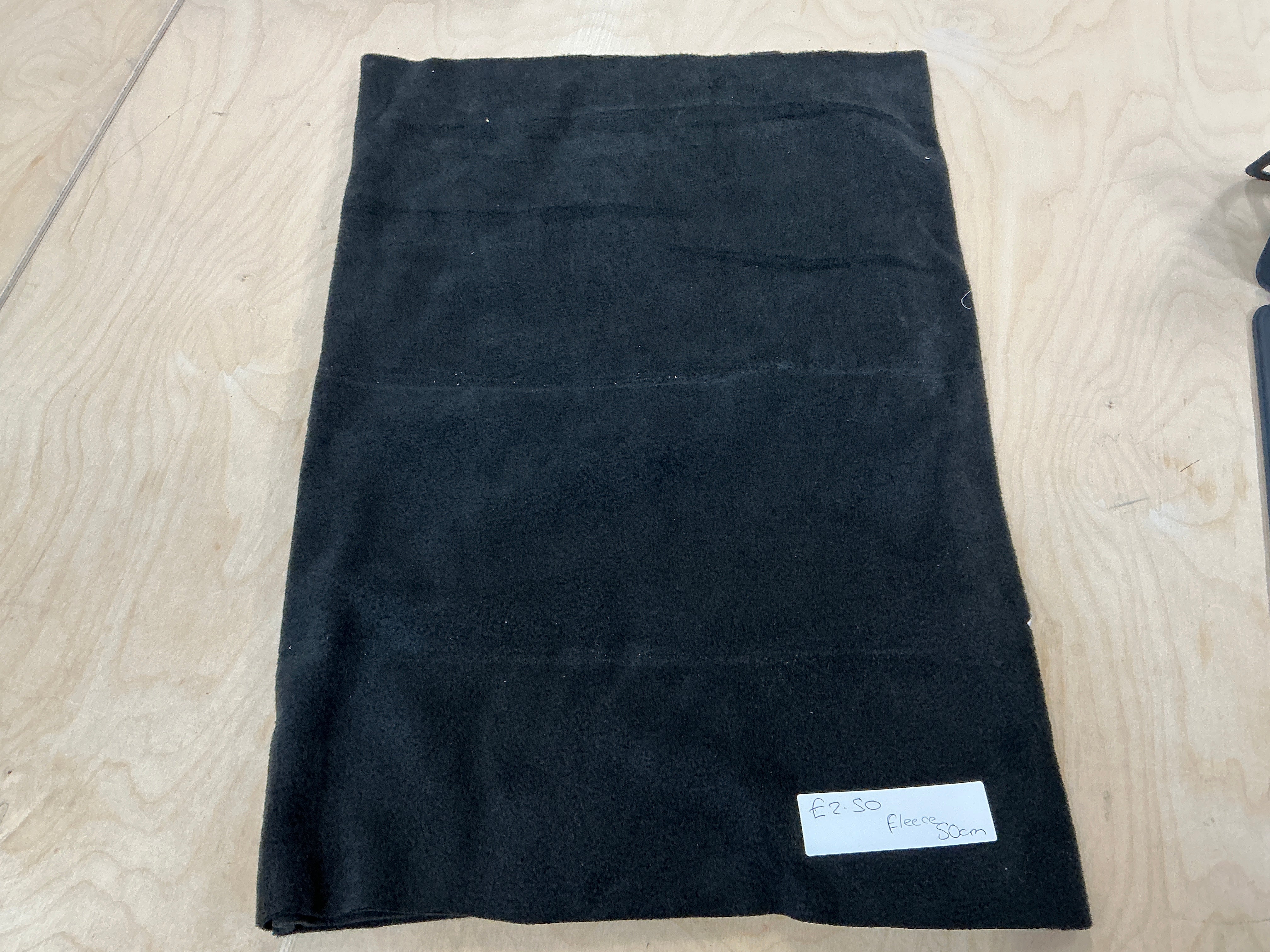 REMNANT - (MARKED) L50cm x W170cm Black Fleece