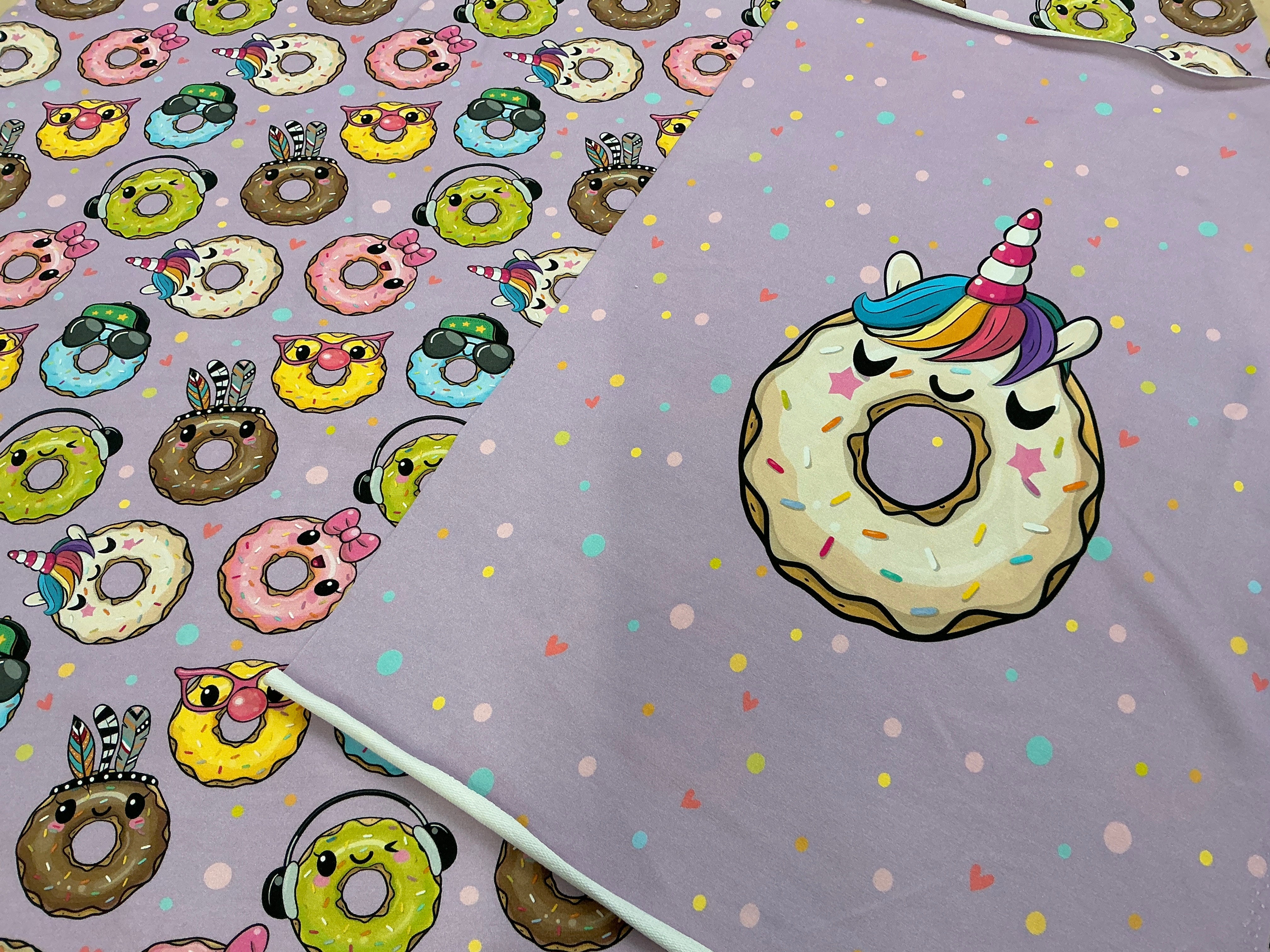 Unicorn Doughnut French Terry Panel and Coordinate Bundle