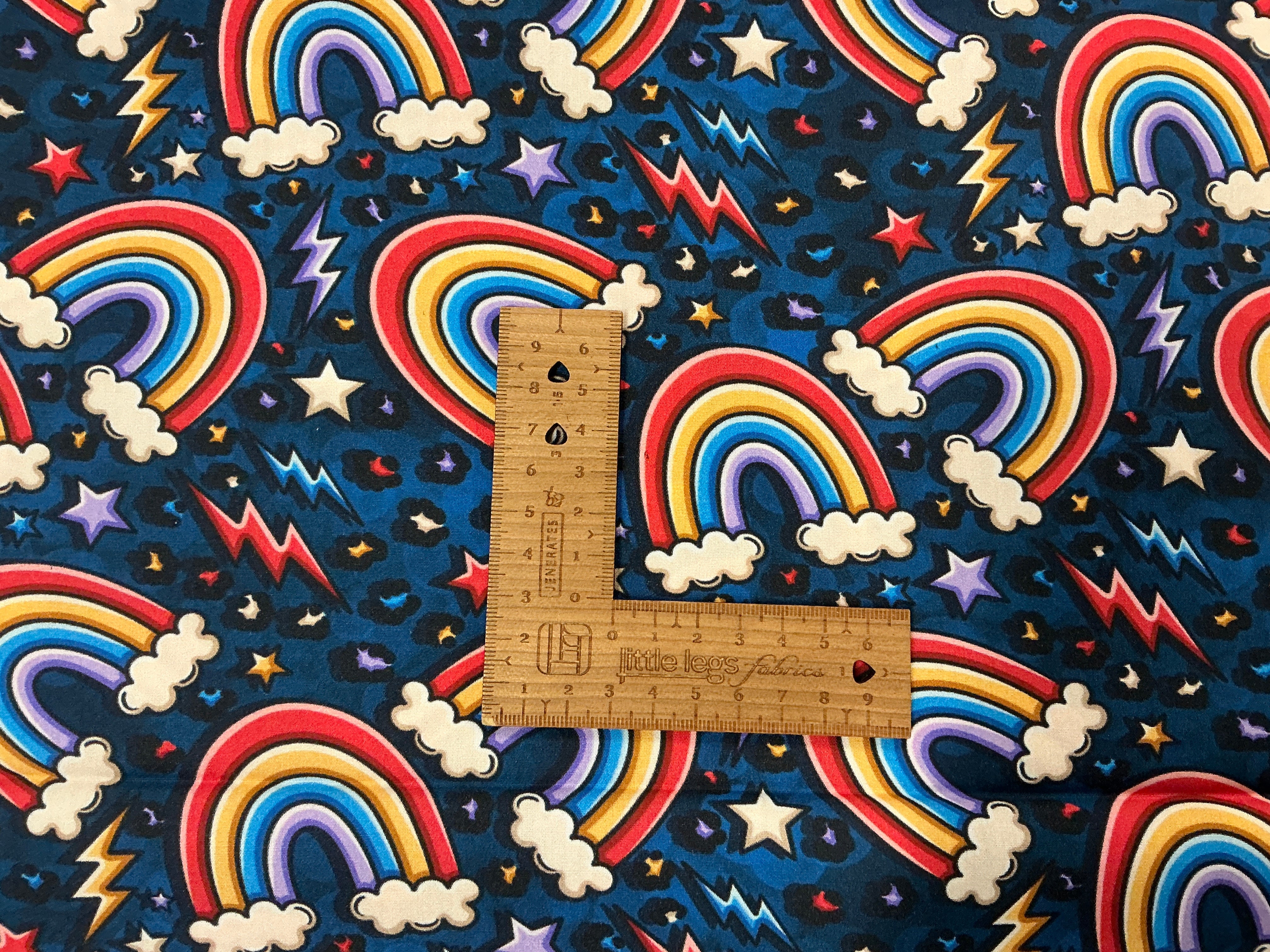 Thunderbolt Rainbows Cotton Poplin