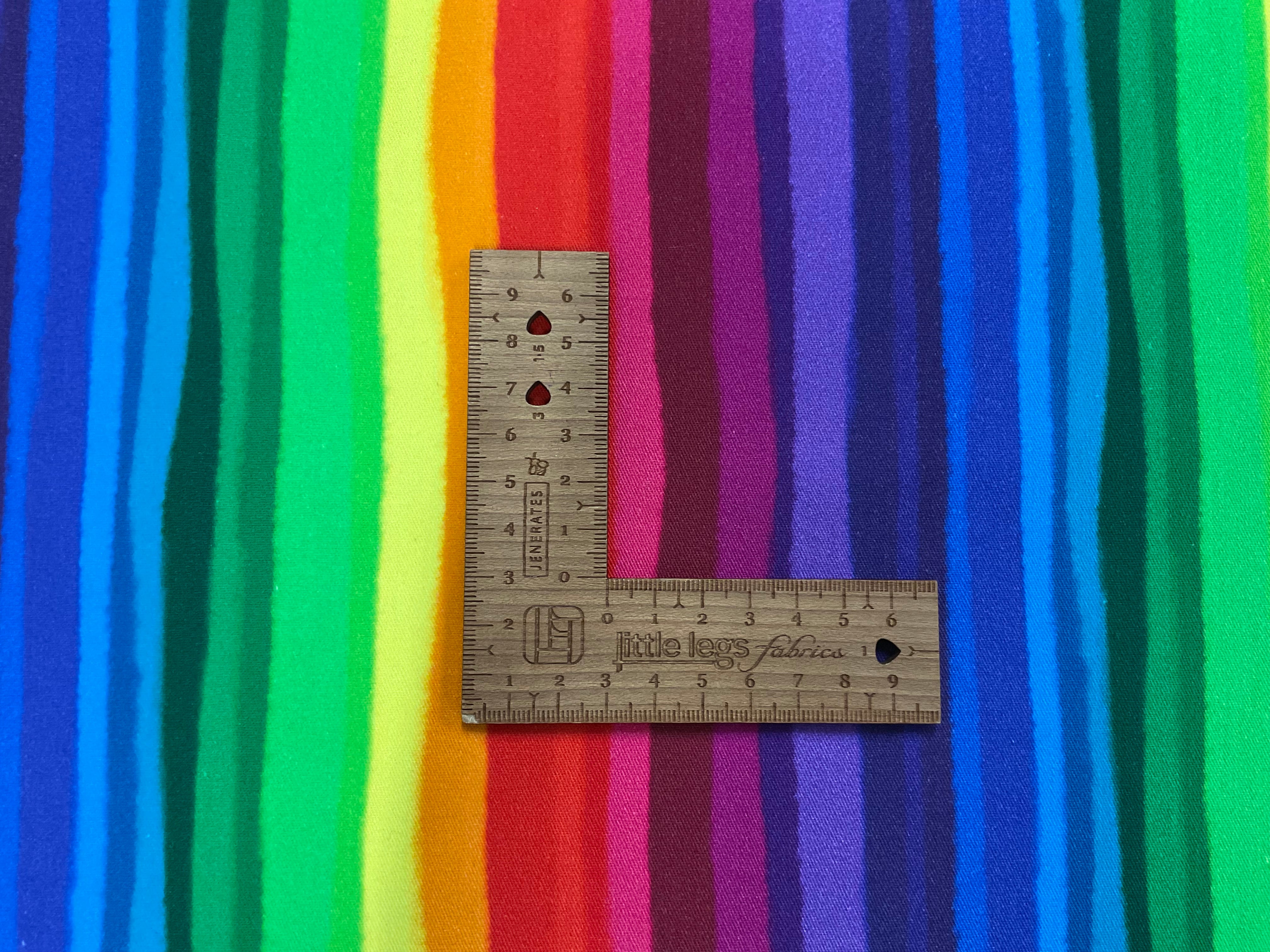 Wiggly Rainbow Stripe Cotton Canvas Twill