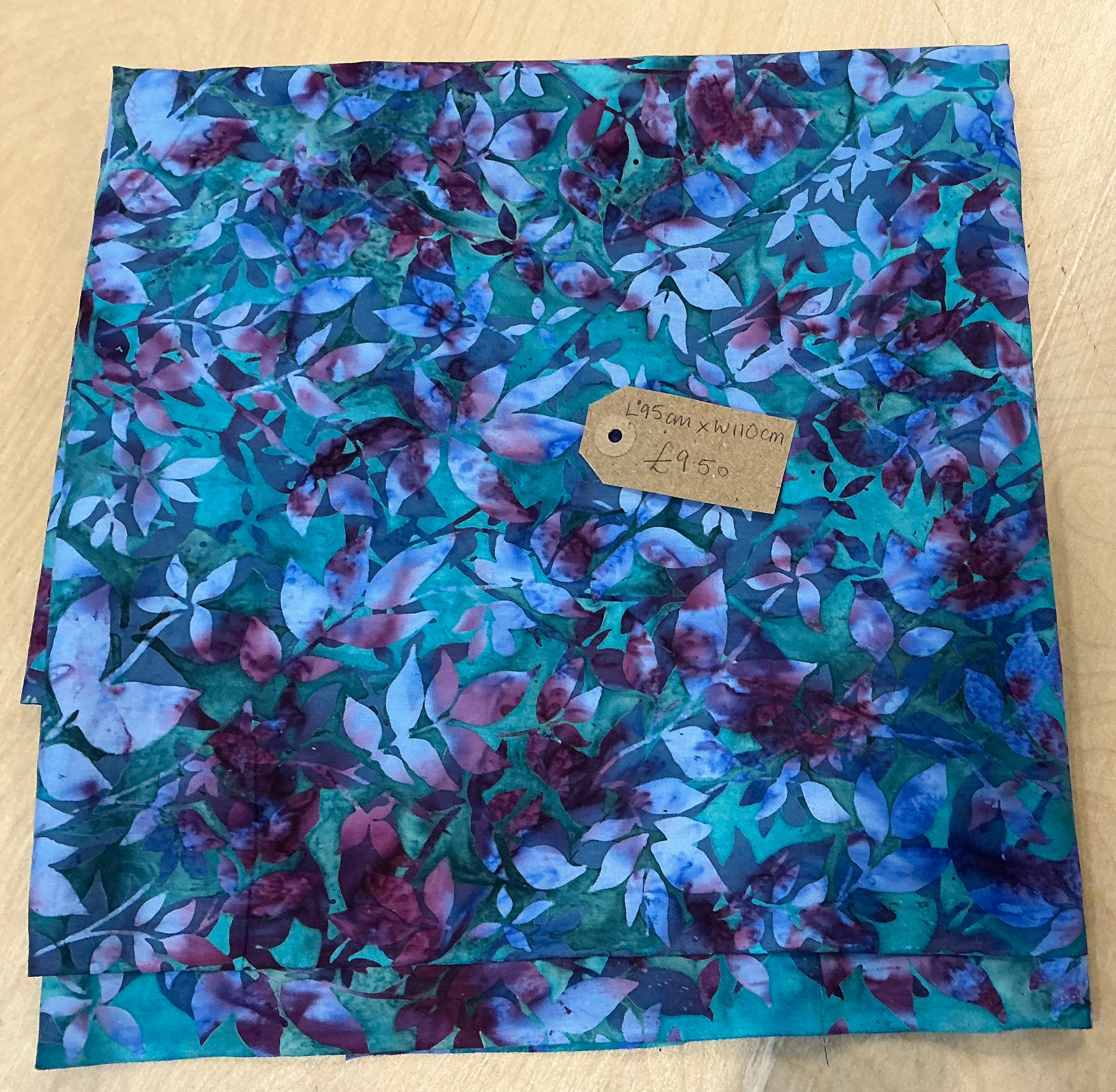 REMNANT  - L95cm x W110cm Midnight Flowers Batik