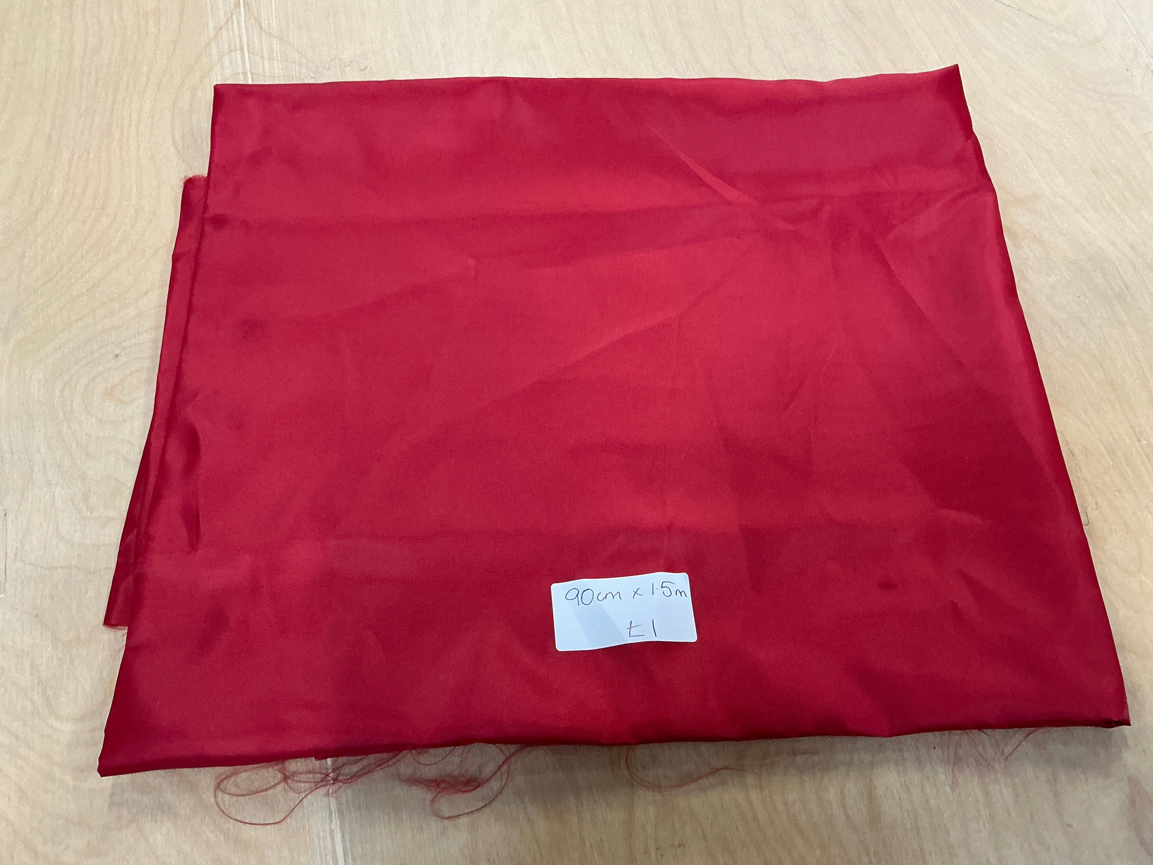 REMNANT - L90cm x W1.5M Red Lining Fabric