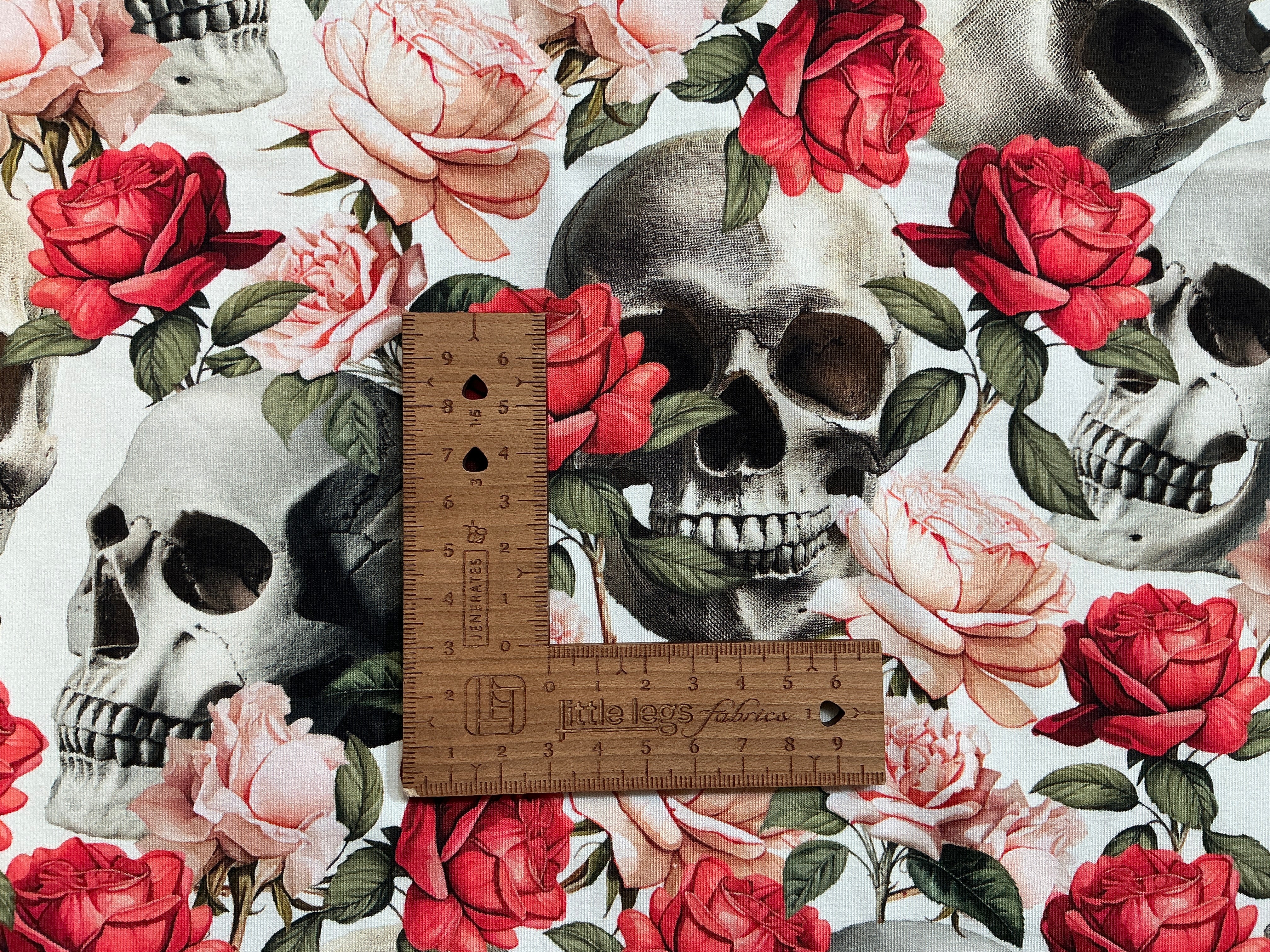 Skulls and Roses Cotton Jersey