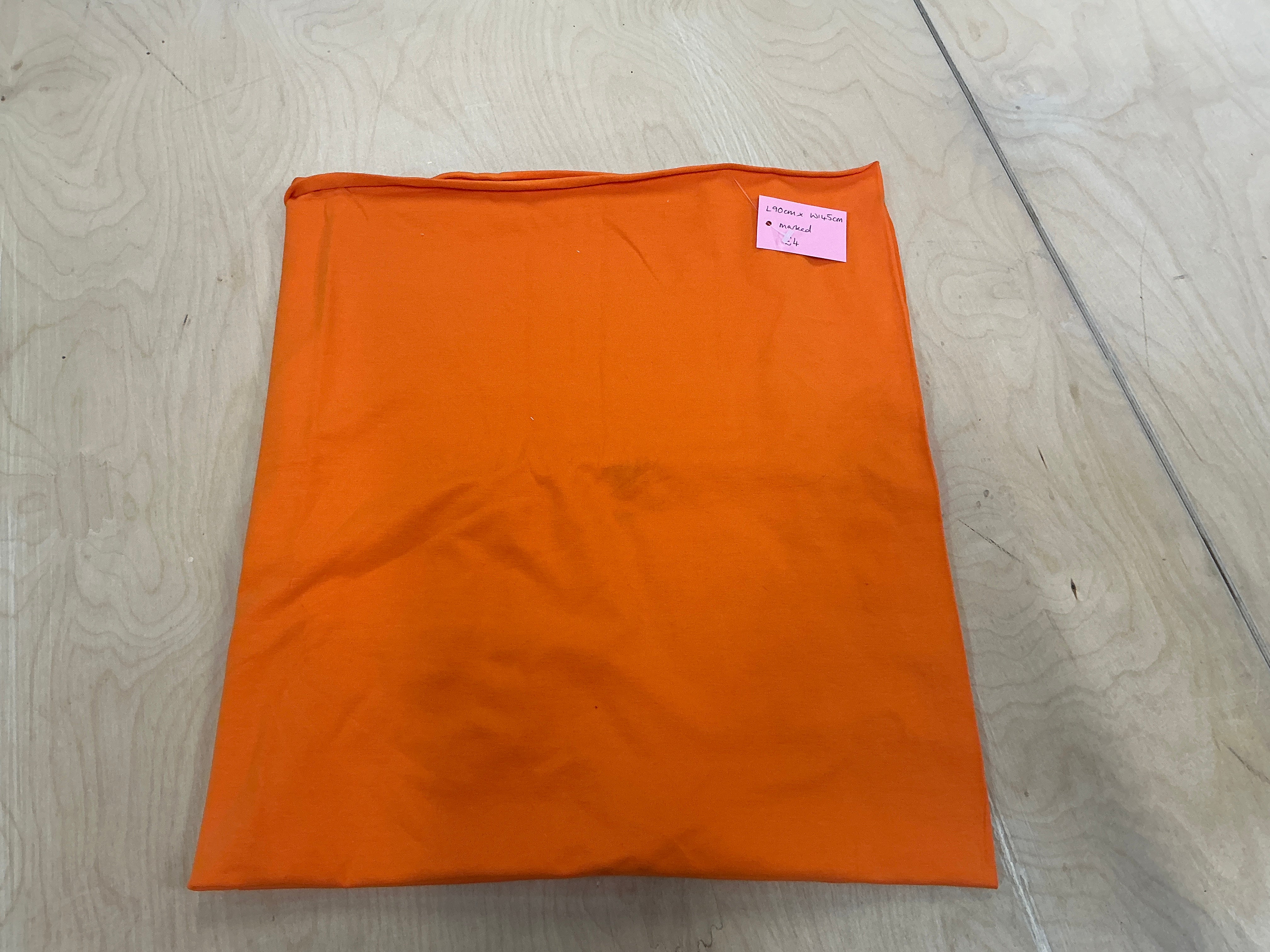 REMNANT - (MARKED) L90cm x W145cm Orange Jersey