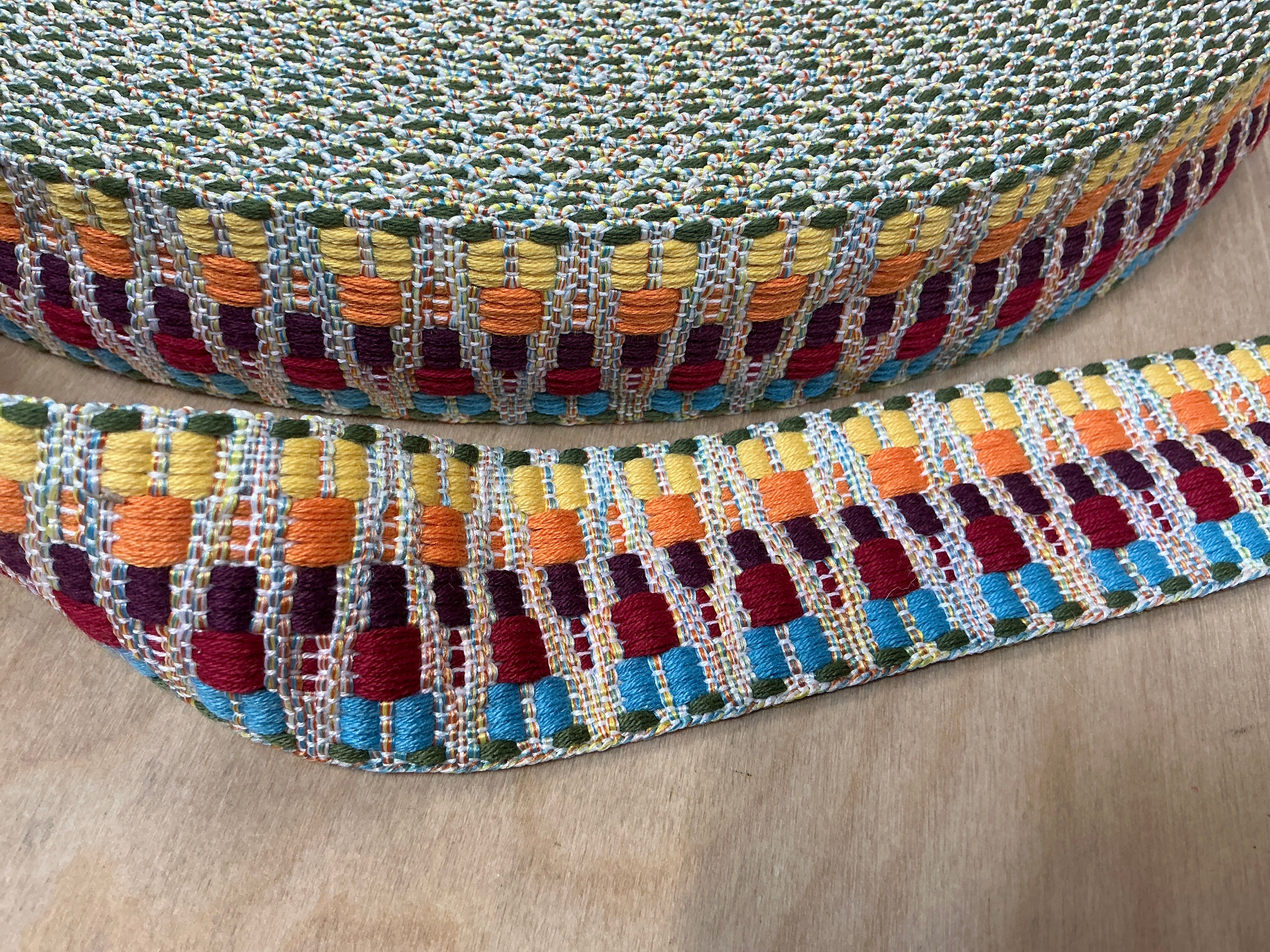 38mm Colourful Zig Zag Webbing Tape