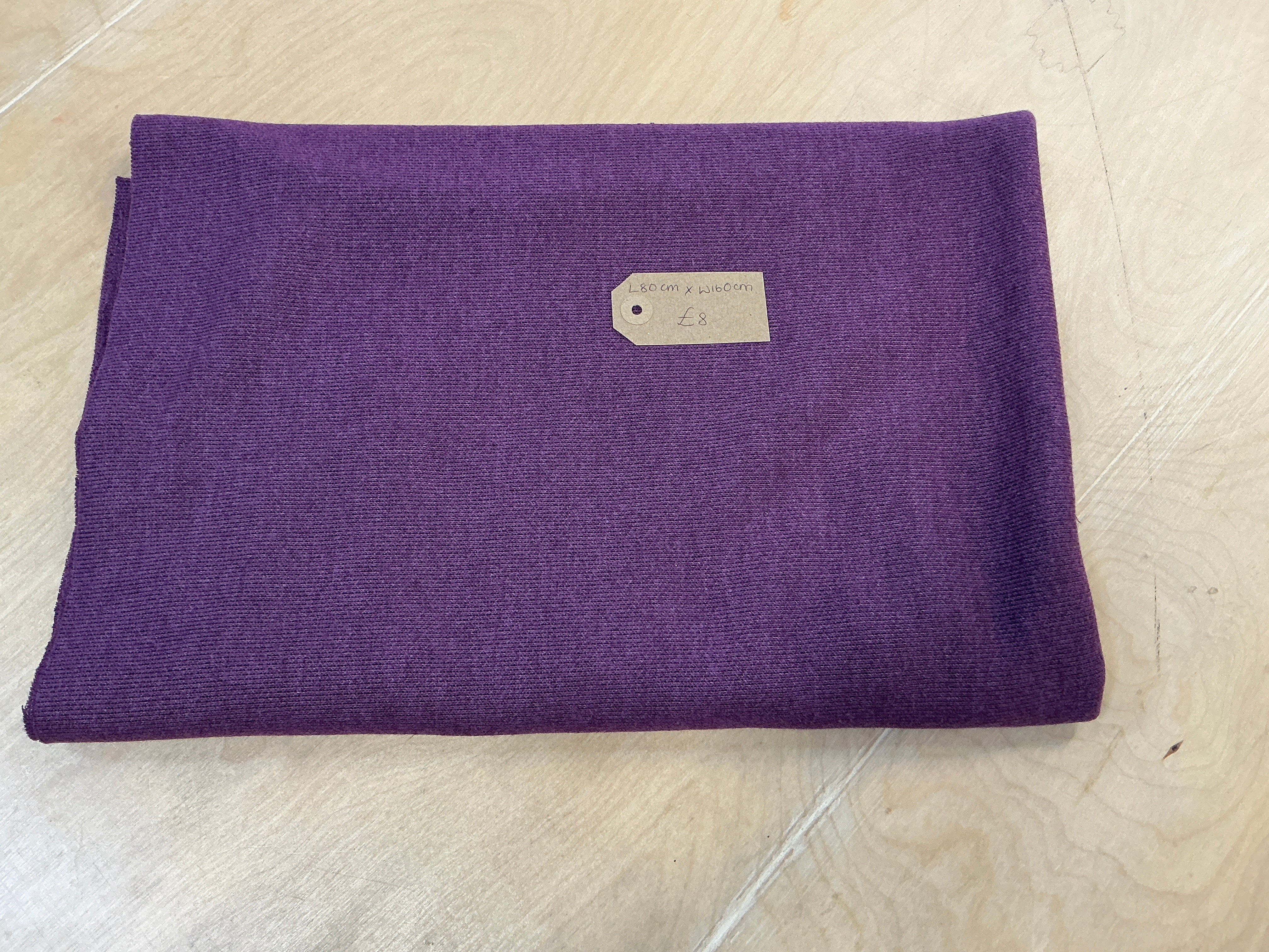 REMNANT  - L80cm x W160cm Soft Knitted Viscose Jersey Damson