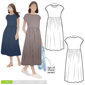Style Arc Montana Midi Dress Paper Sewing Pattern Sizes 04-16