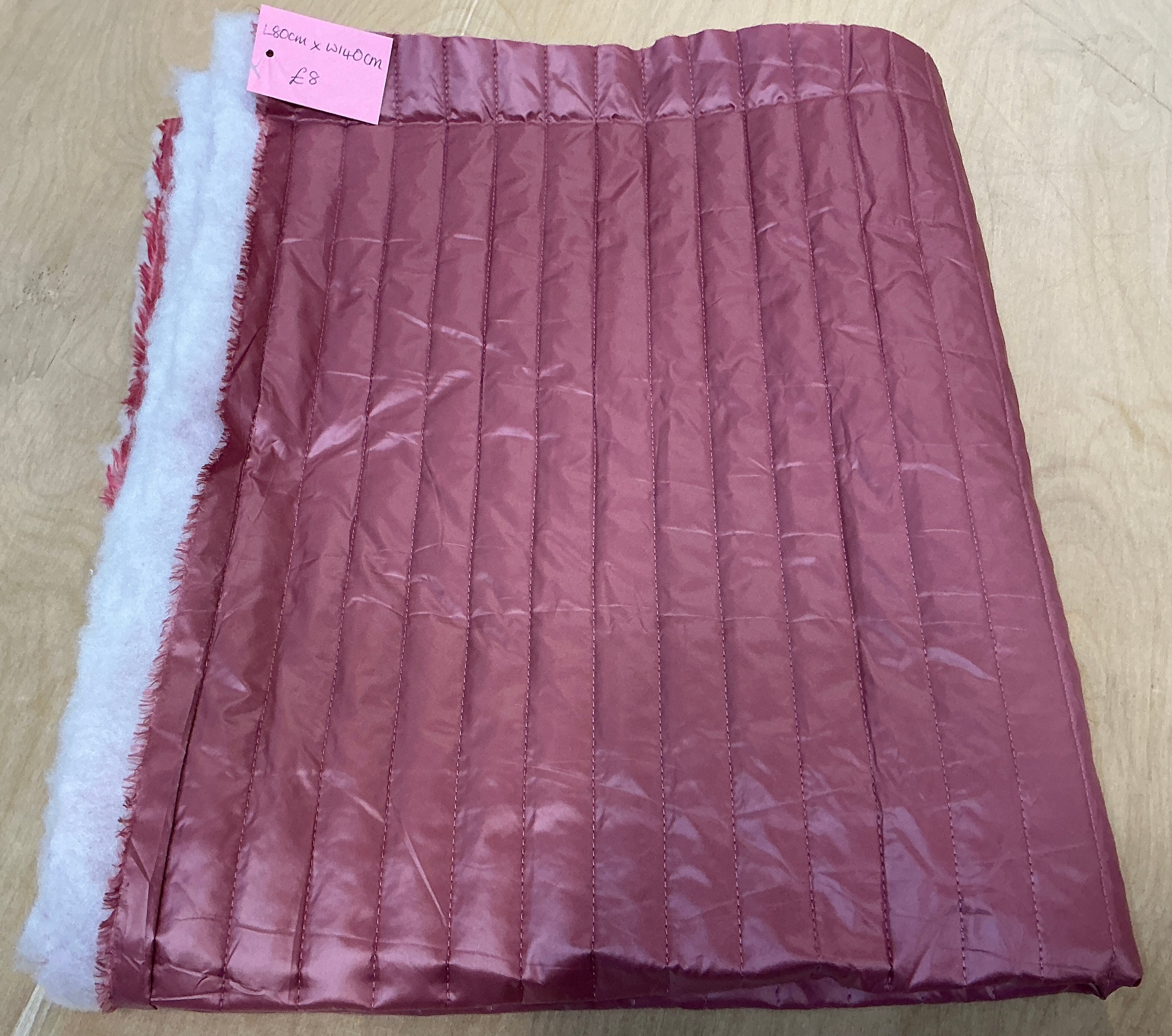 REMNANT - L80cm x W140cm Quilted Pink Fabric