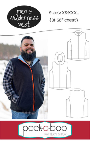 Men's Wilderness Vest Peek-a-boo Paper Sewing Pattern