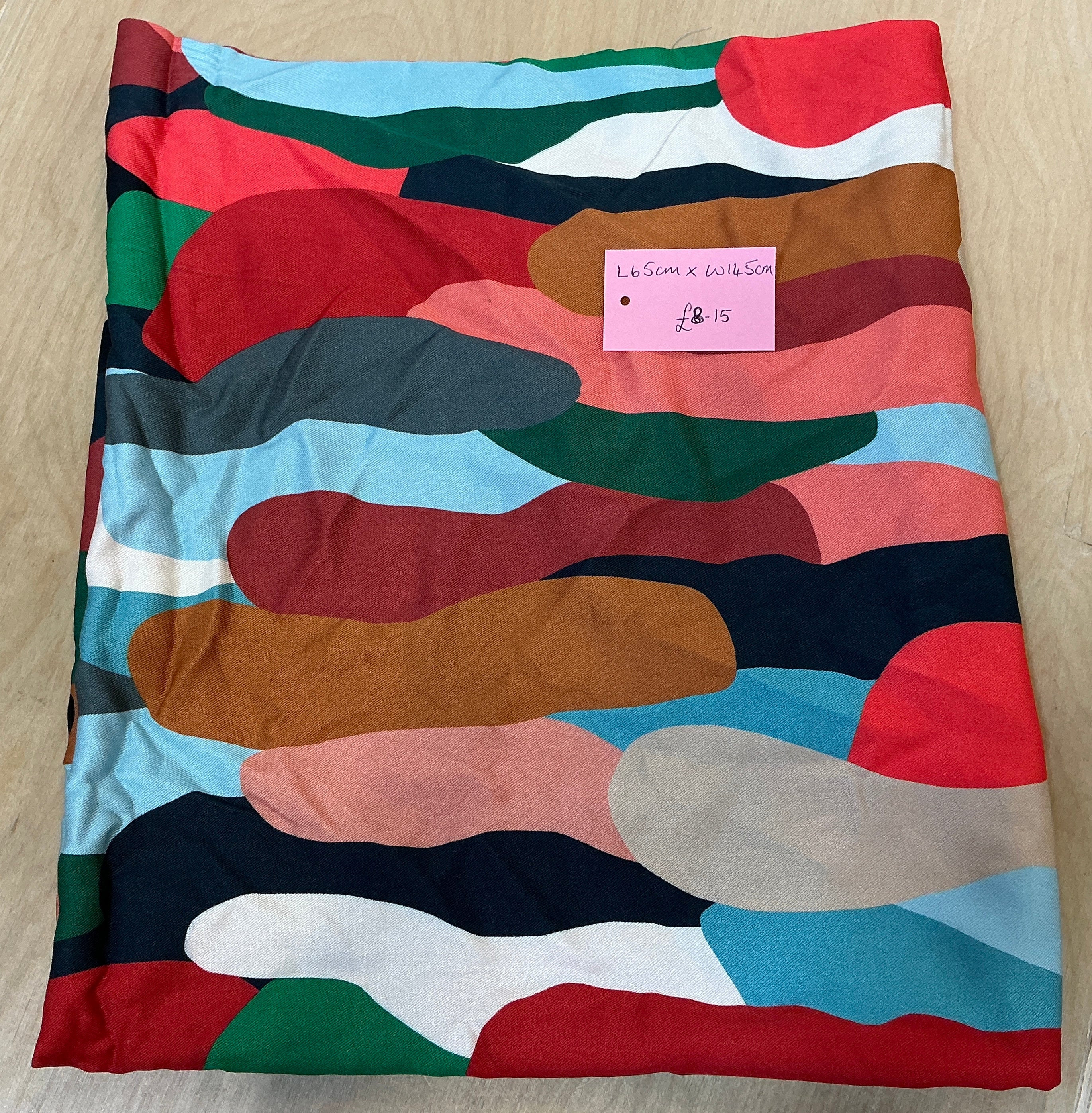 REMNANT - L65cm x W145cm Earthy Abstract Cotton Twill