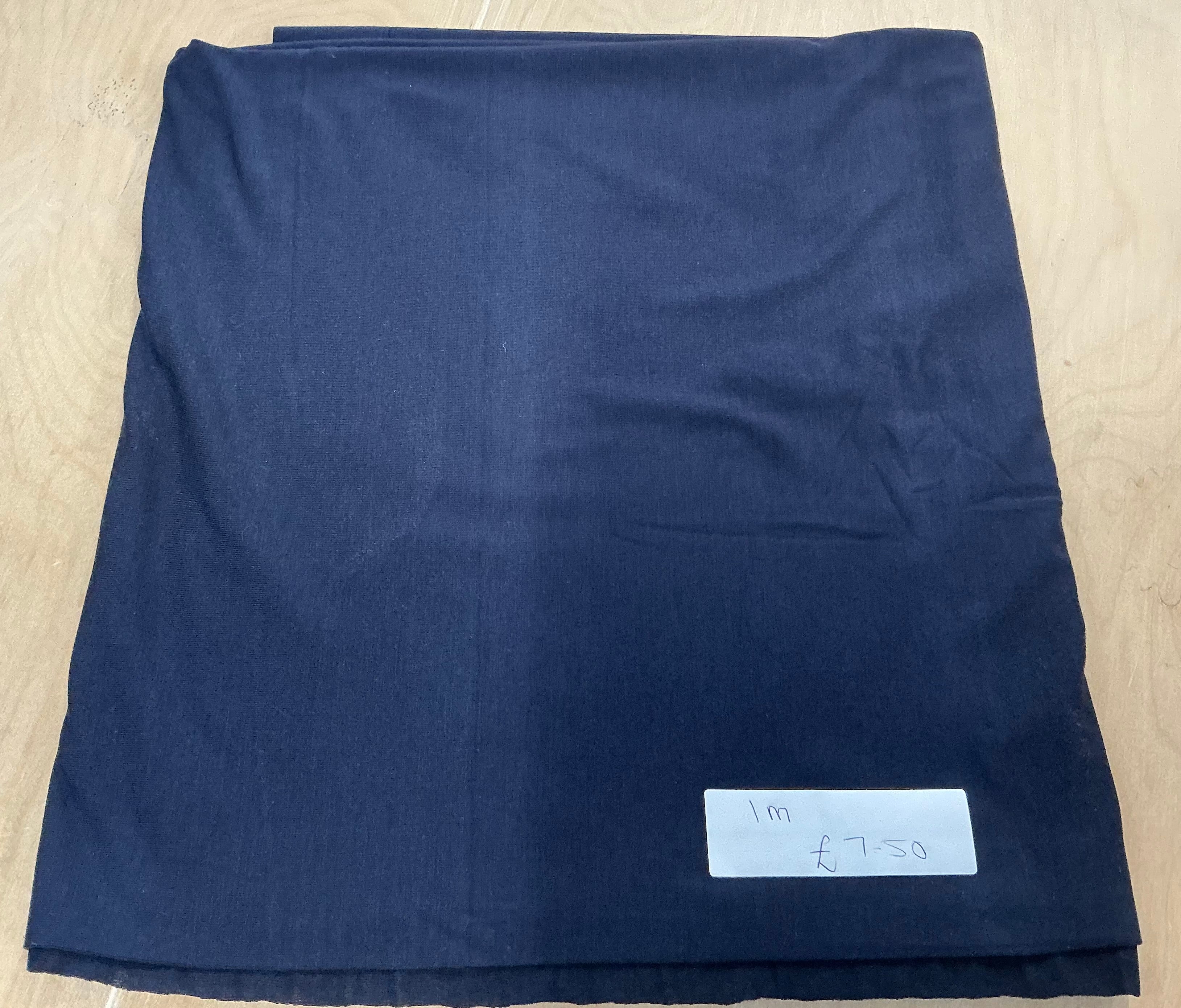 REMNANT  - (MARKED) 1m navy bamboo jersey