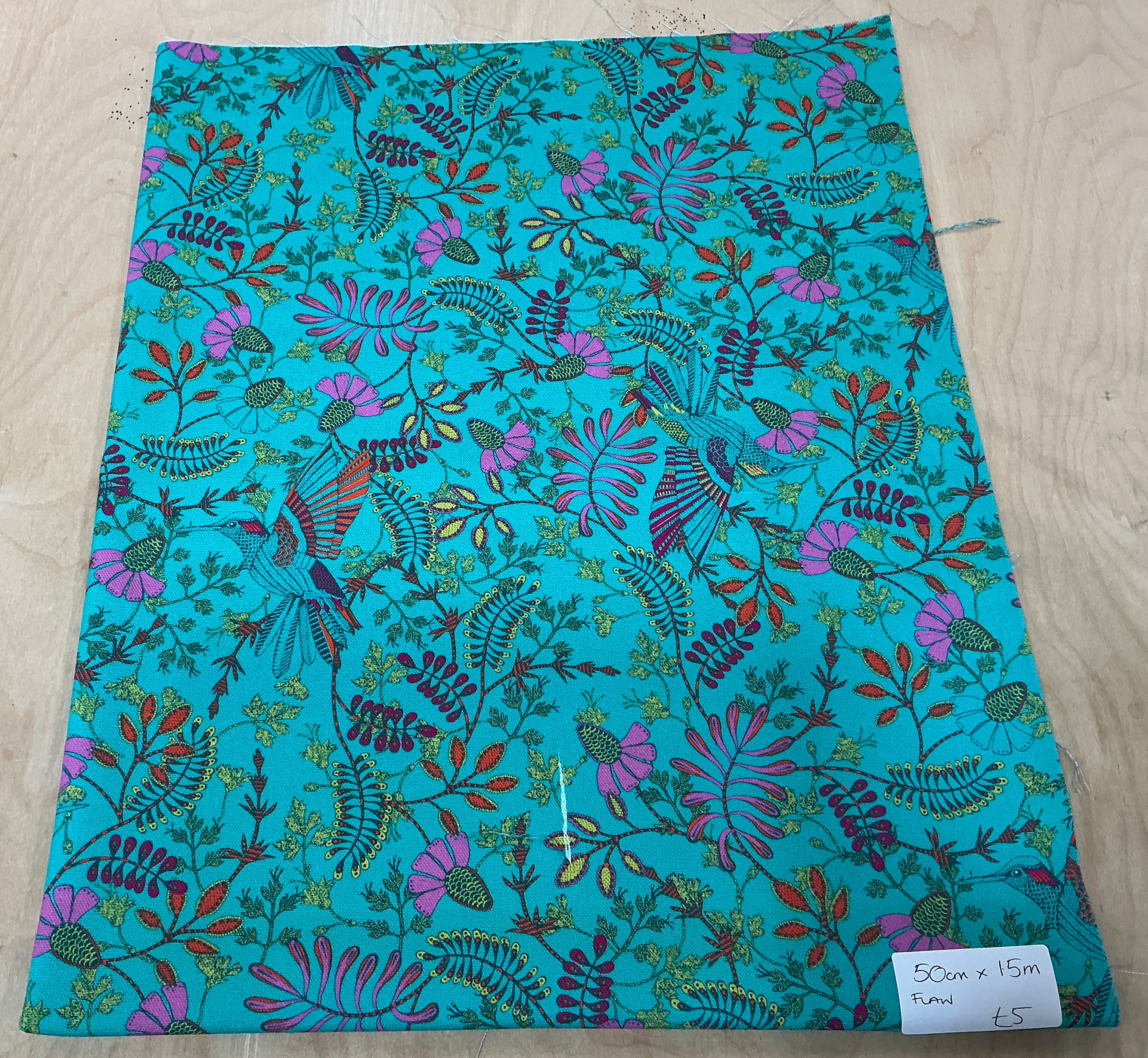 Remnant - (FLAWED) L50cm x W1.5m Tiffany Hummingbird Canvas