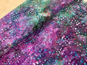Wavy Spots on Purple Cotton Batik