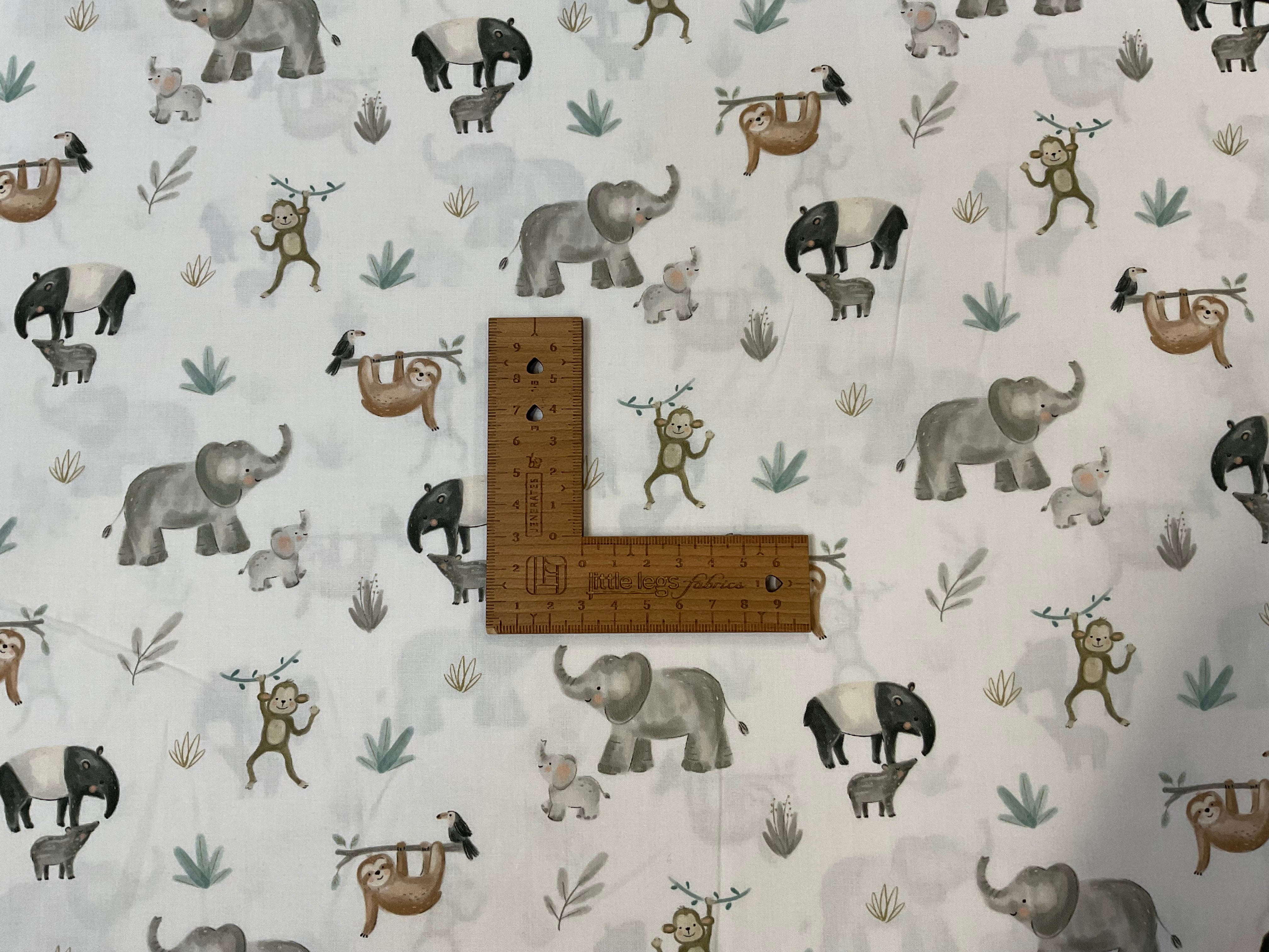 Sweet Safari Animals Fine Cotton Poplin