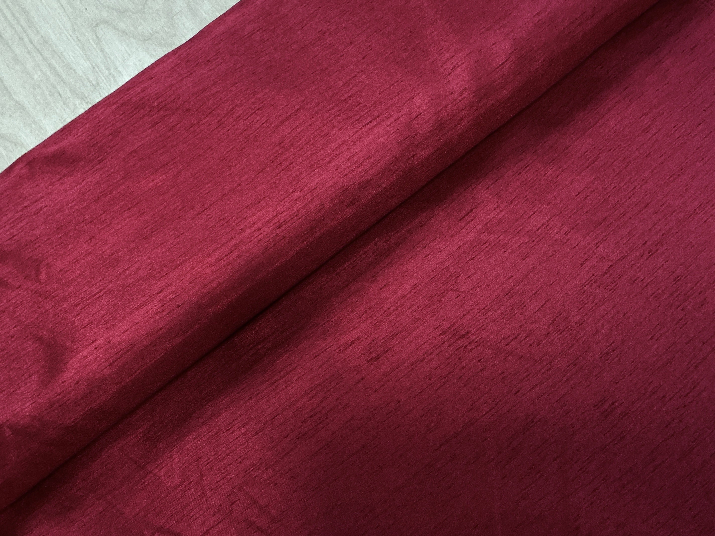 STOCKROOM CLEARANCE - Dark Red Silk Dupion Effect Fabric