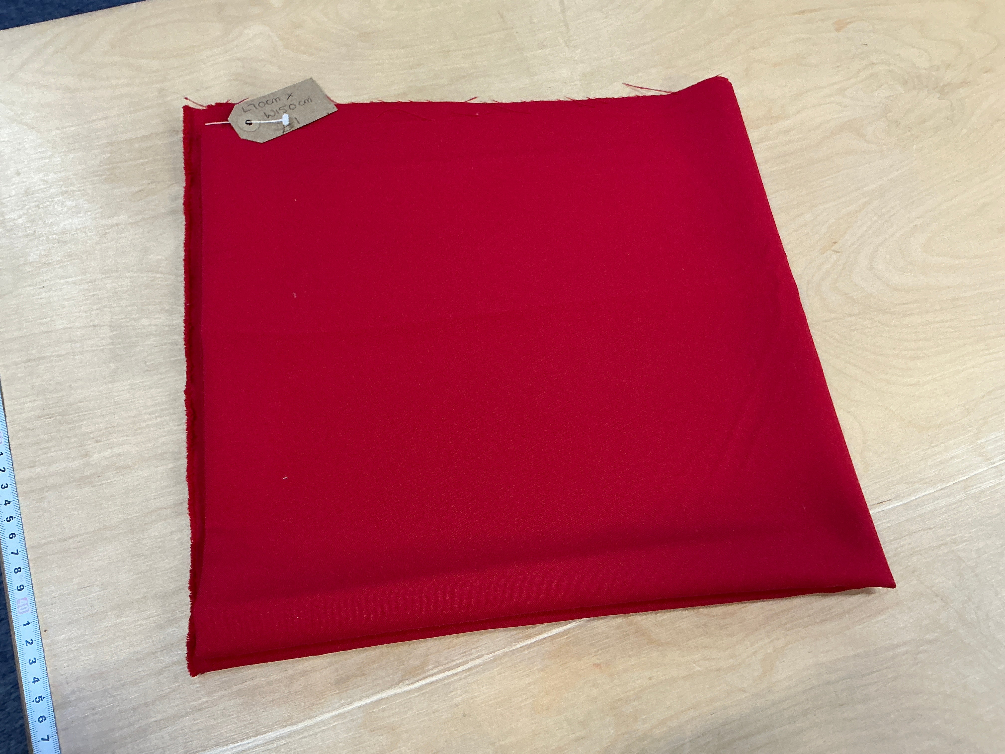 REMNANT - L70cm x W150cm Red Polyester