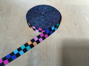 Bright Checkerboard 38mm Seatbelt Webbing Tape