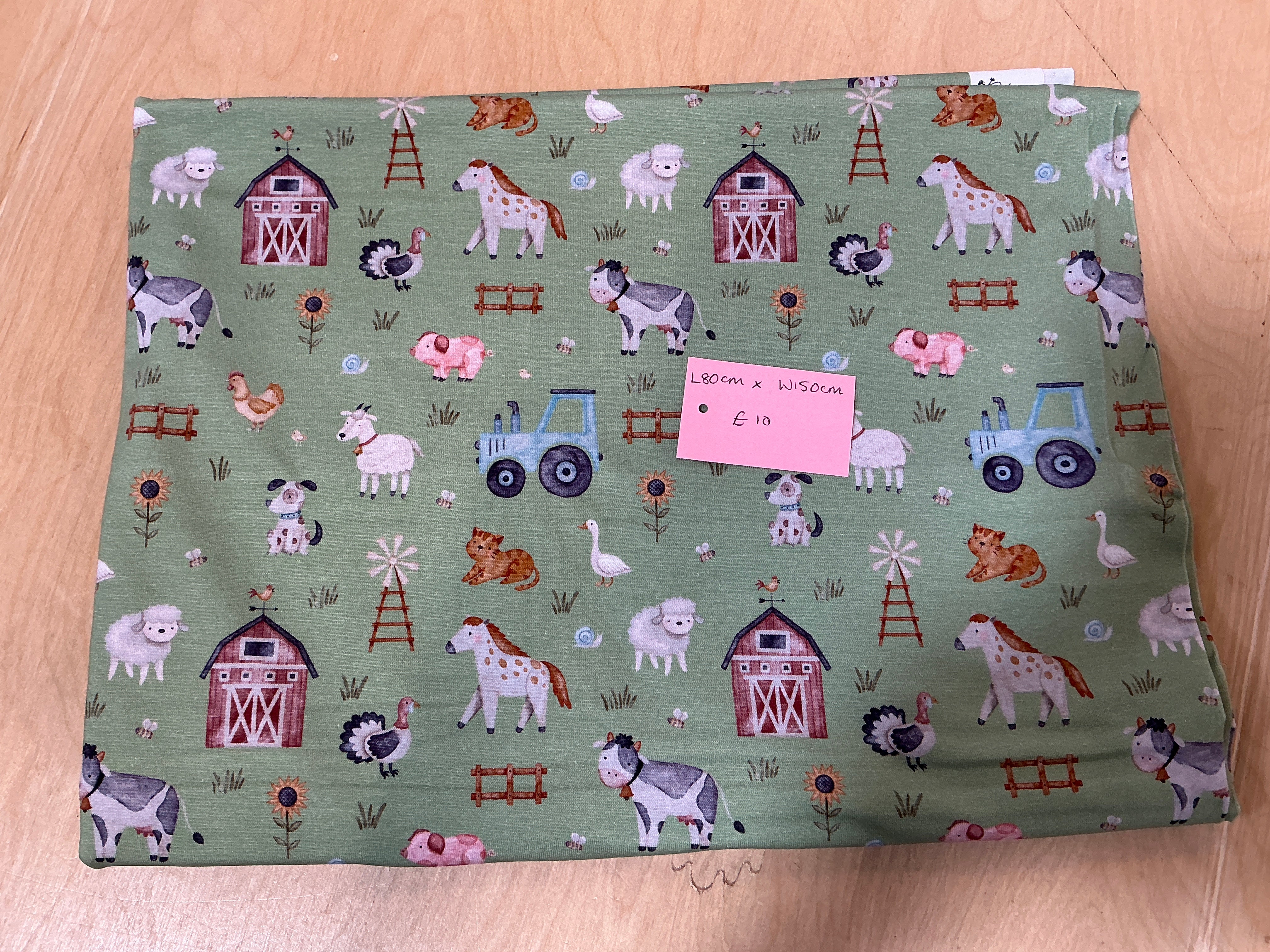 REMNANT - L80cm x W150cm Farm Barn Fun Jersey
