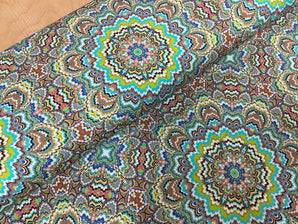 Turquoise Kaleidoscope Viscose Jersey