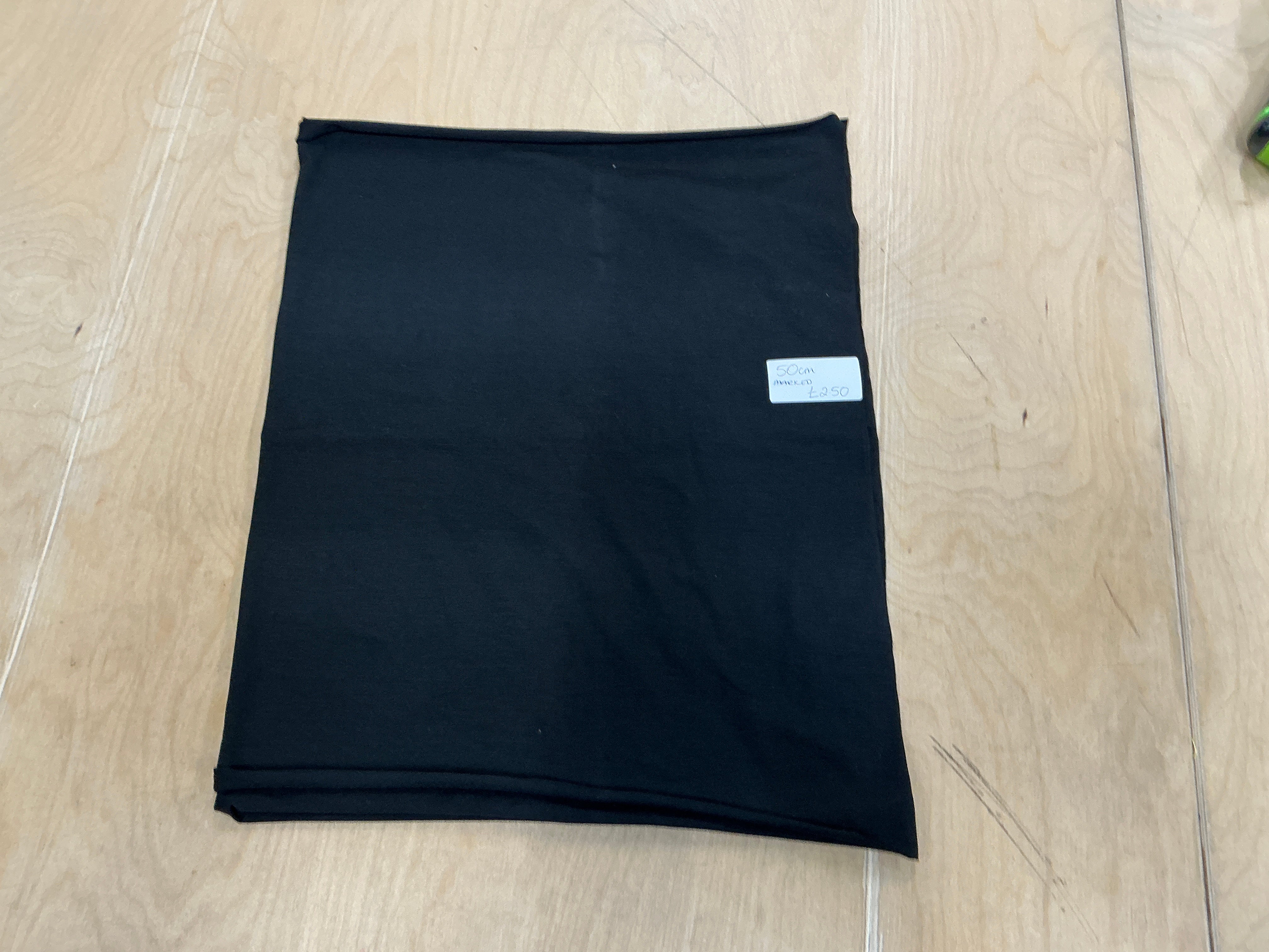 REMNANT - (MARKED) L50cm x W150cm Black Jersey