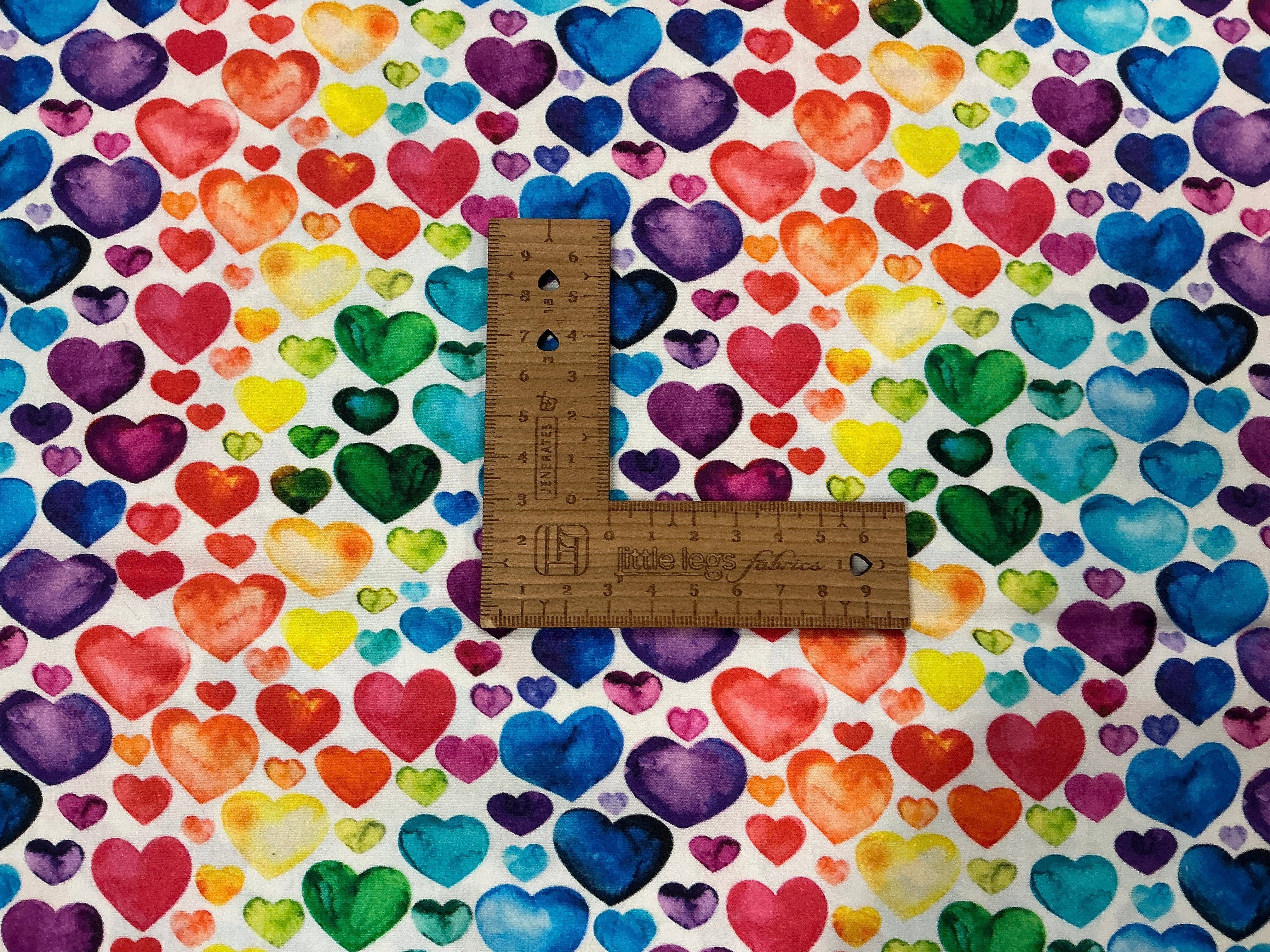 Hearts of White Cotton Poplin