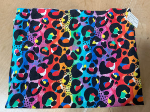REMNANT  - 55cm x 1.4M Rainbow Carnival Leopard Poplin