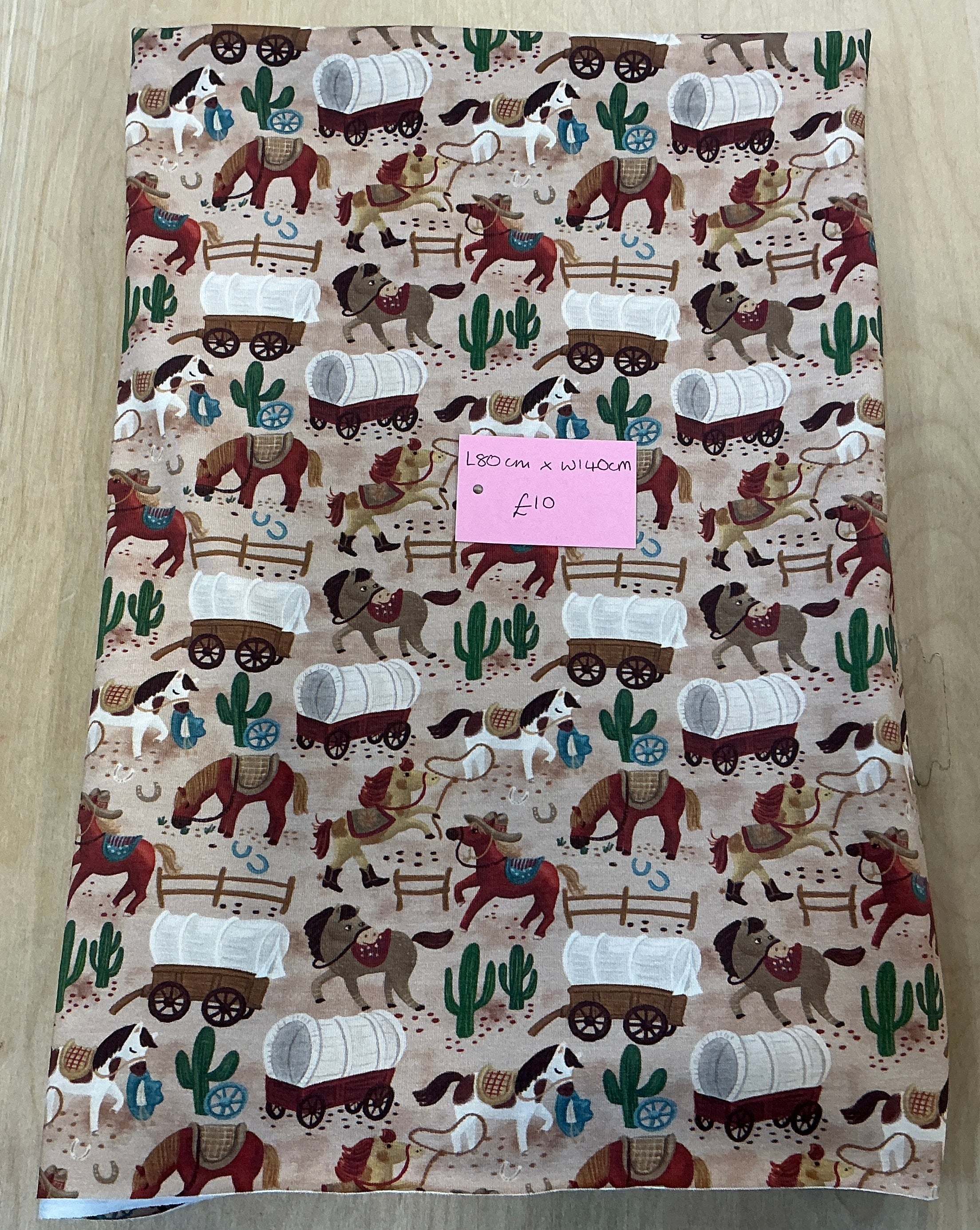 Remnant L80cm x W140cm On the Ranch Jersey