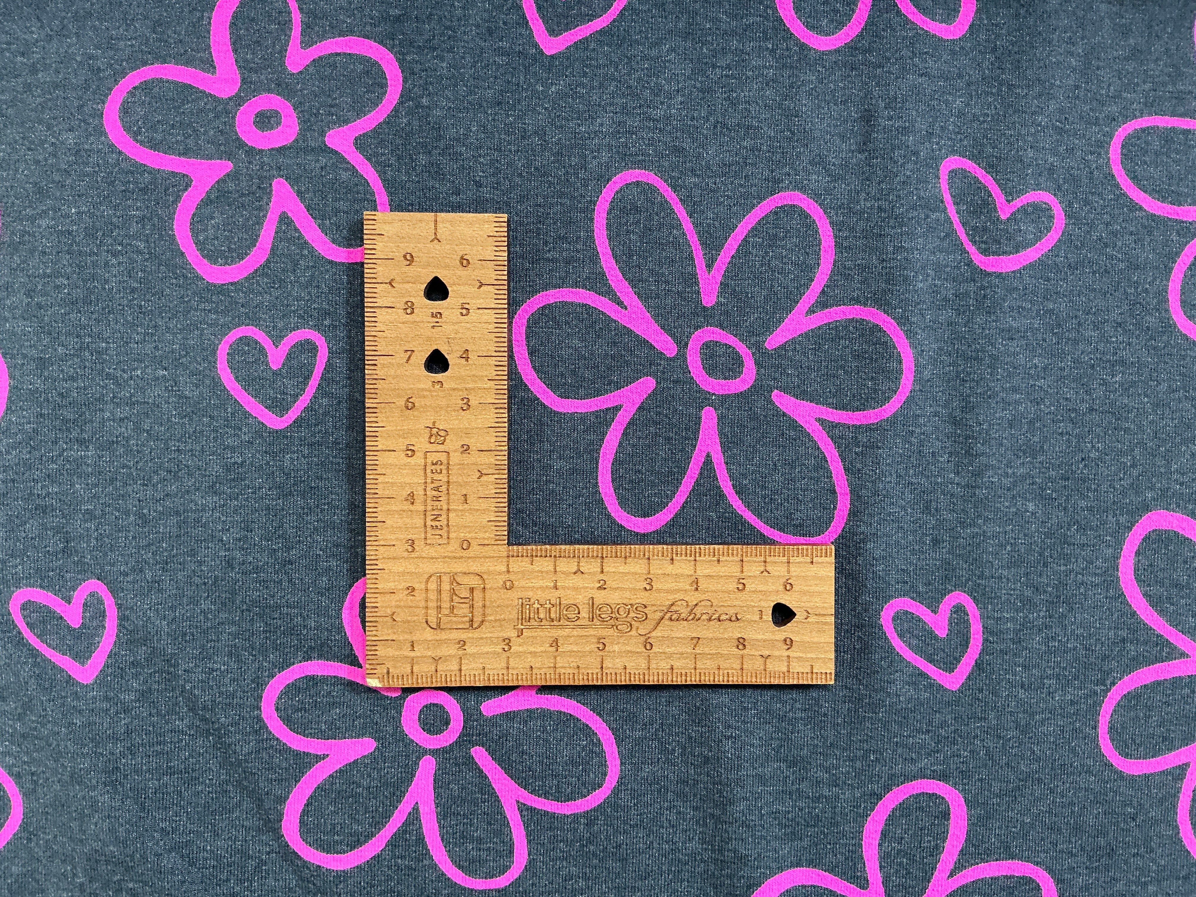 Neon Doodle Flowers Cotton Jersey Fabric