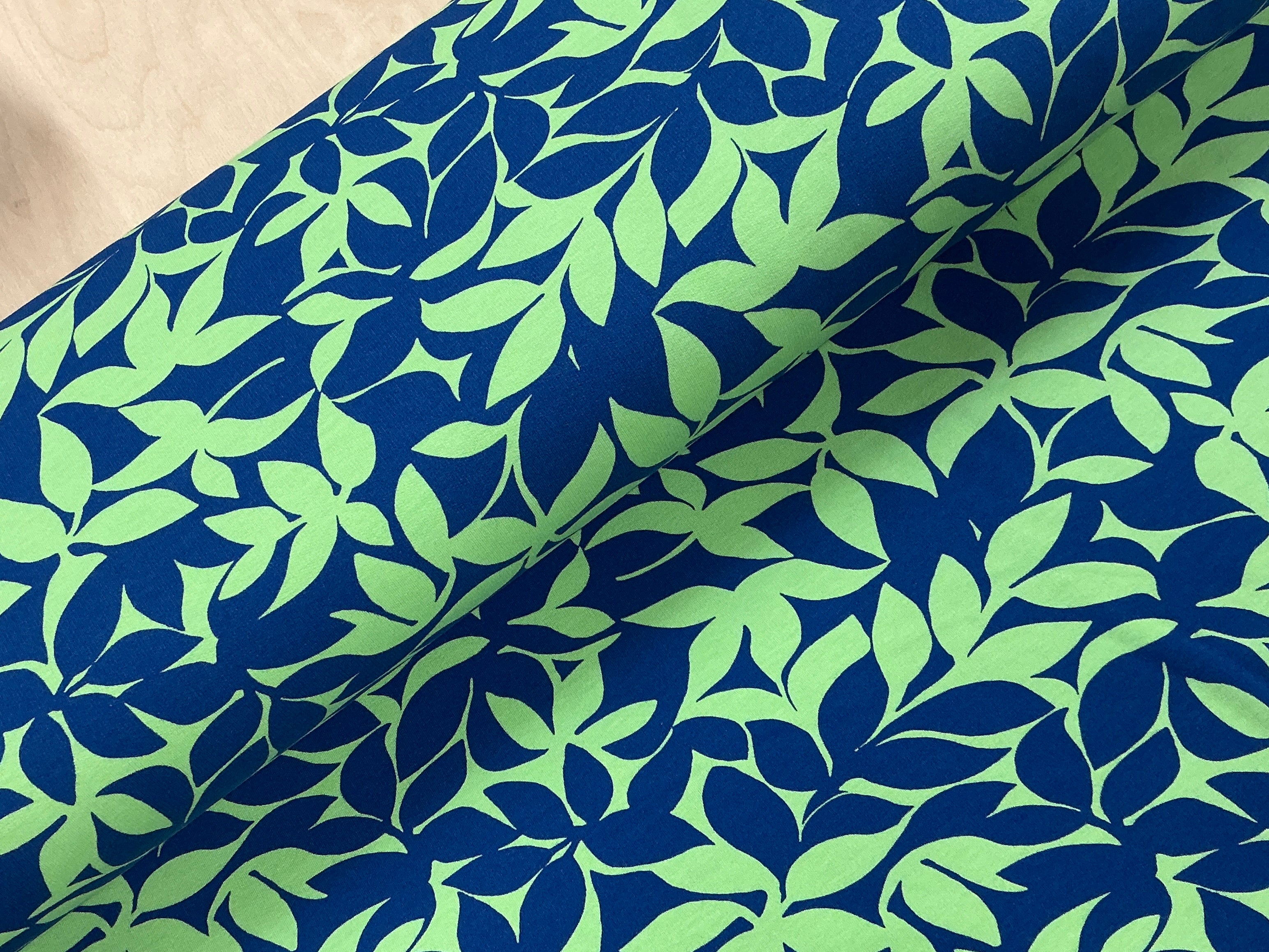 Lime and Blue Leaves Soft Sweat