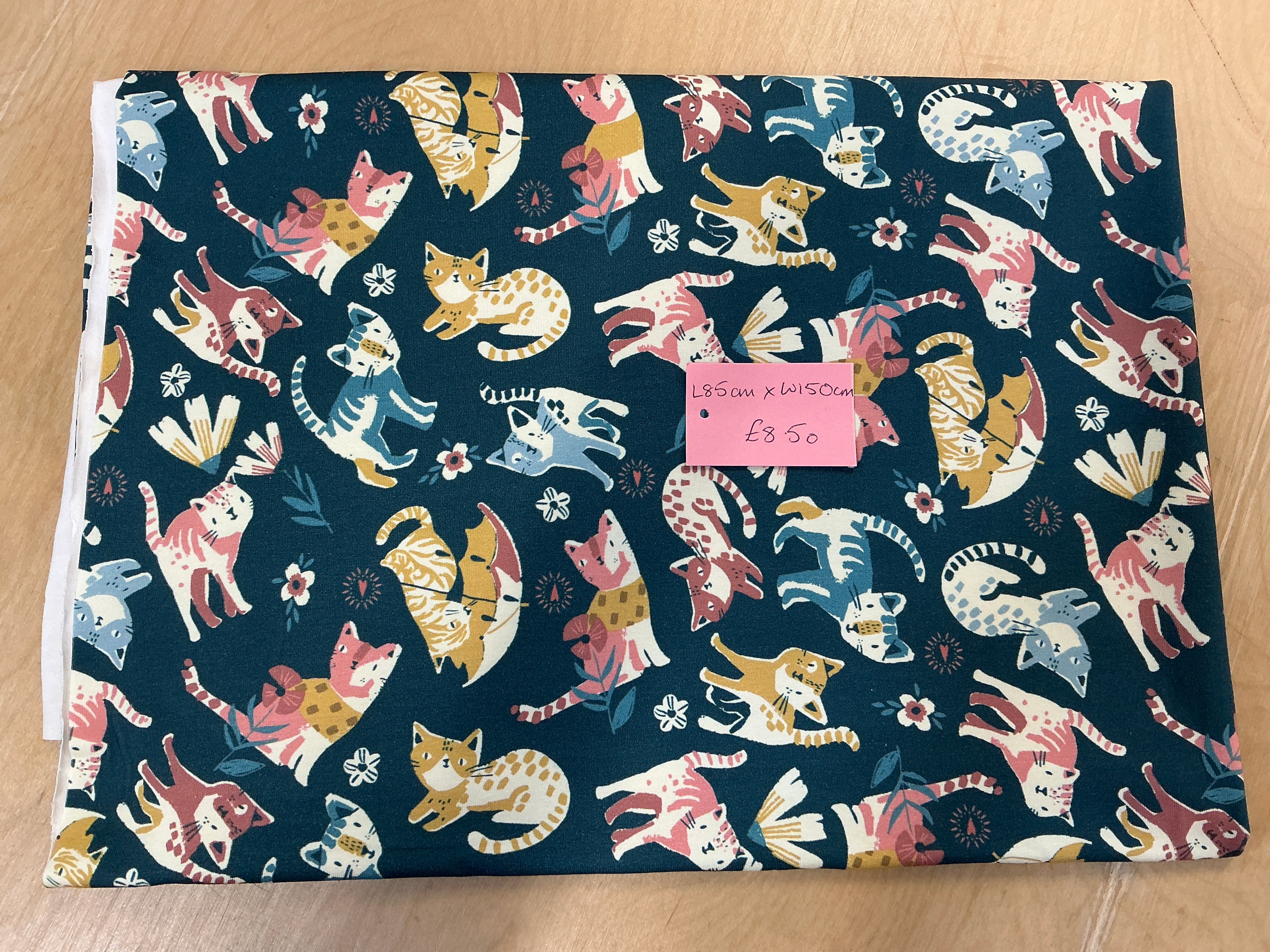 REMNANT  - L85cm x W150cm Playful Cats Jersey
