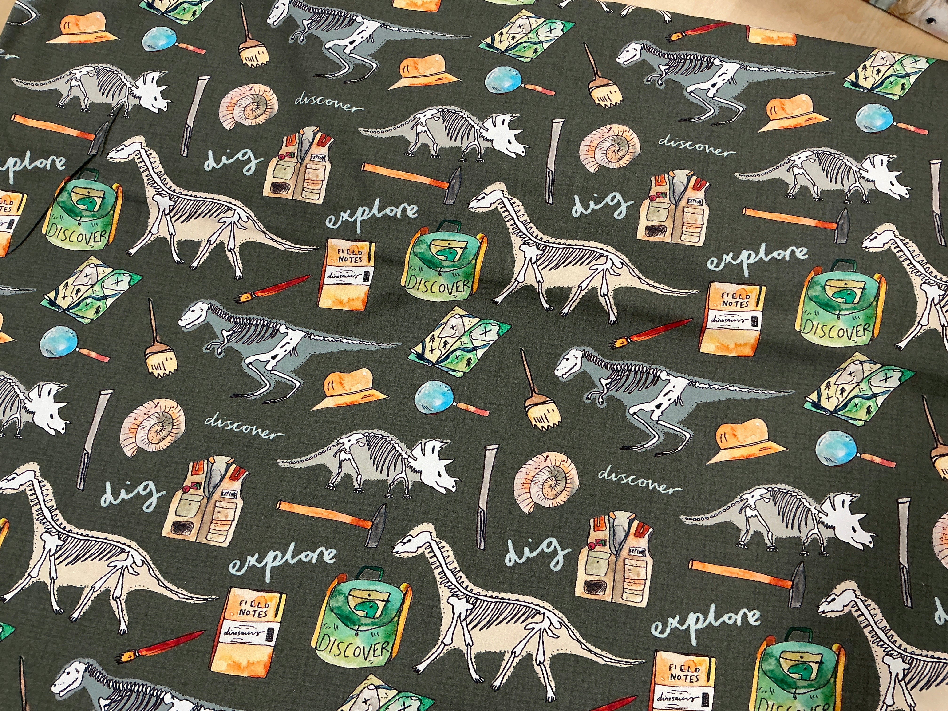 Dinosaur Dig Cotton Poplin
