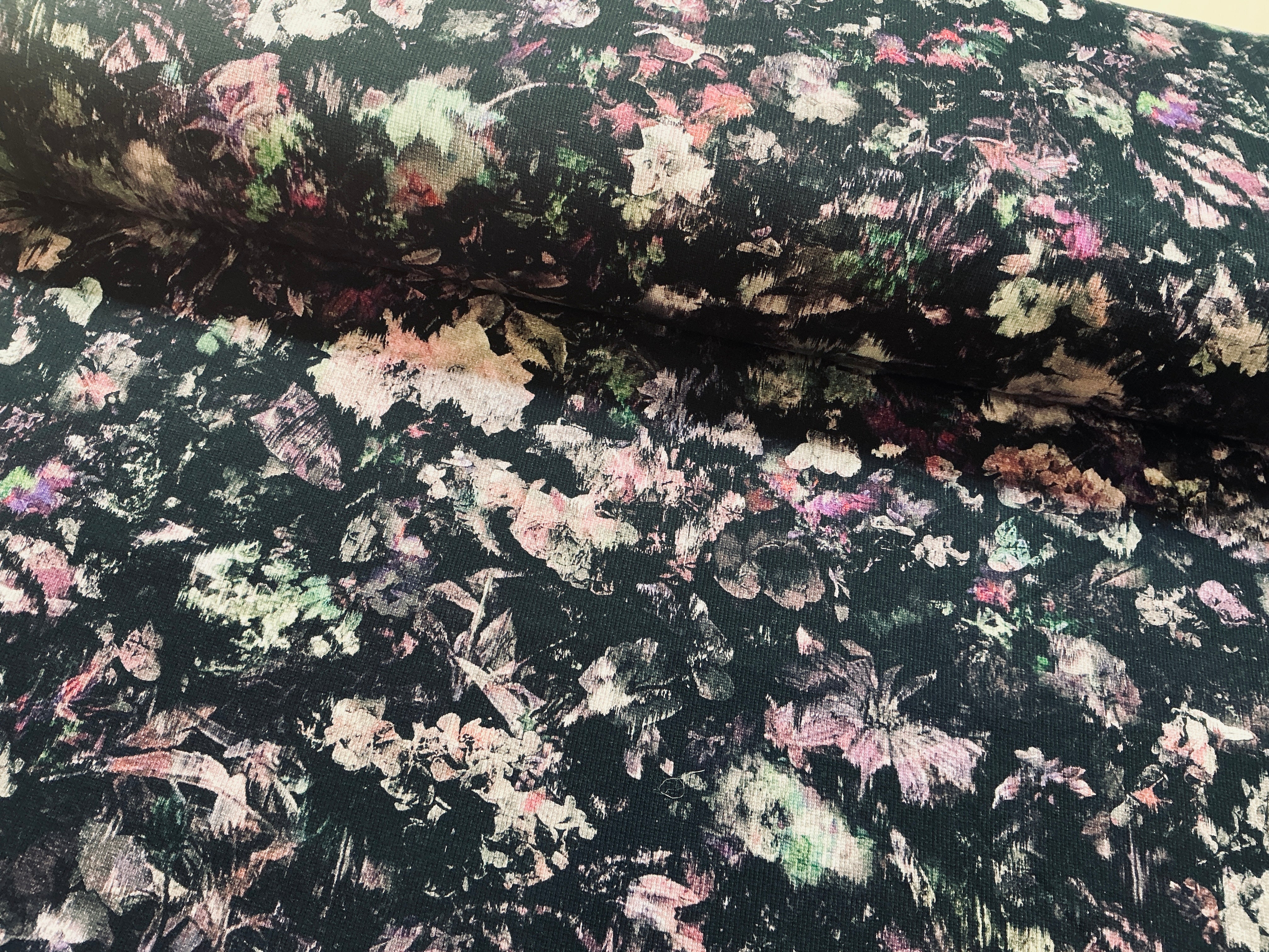 Night Flower Ribbed Cotton Jersey