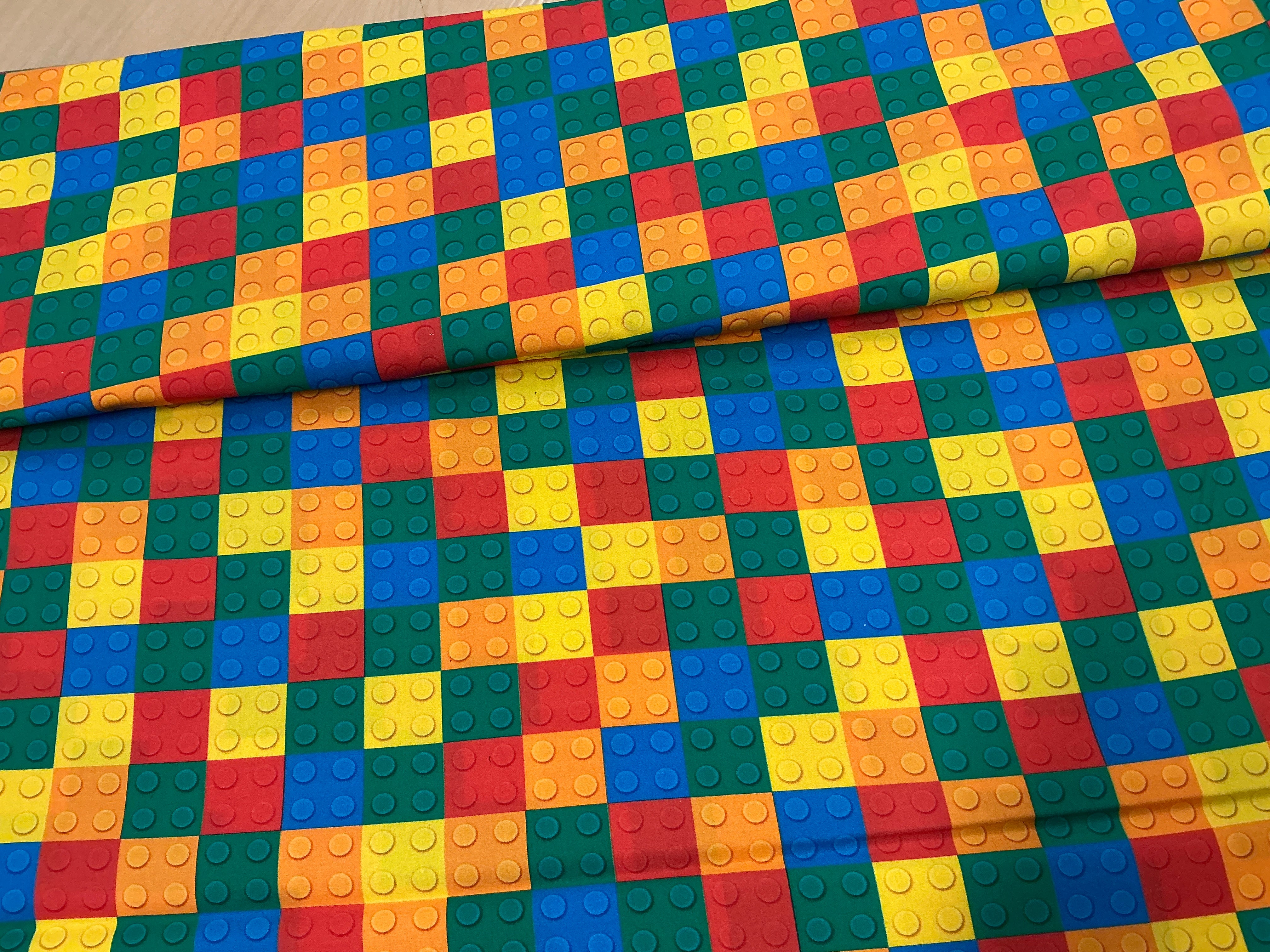 Colourful Blocks Cotton Poplin