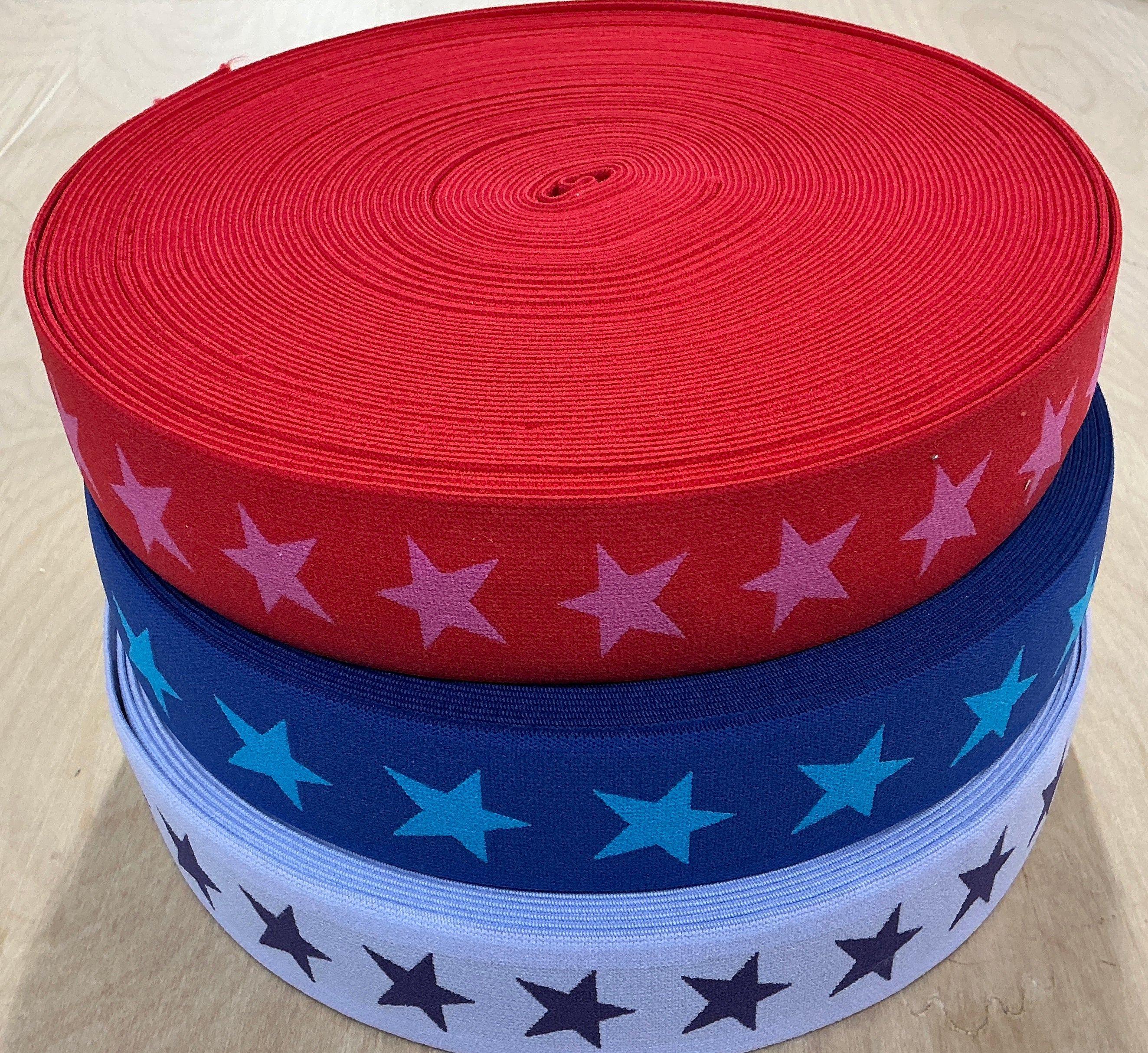 40mm Star print elastic -  various colours