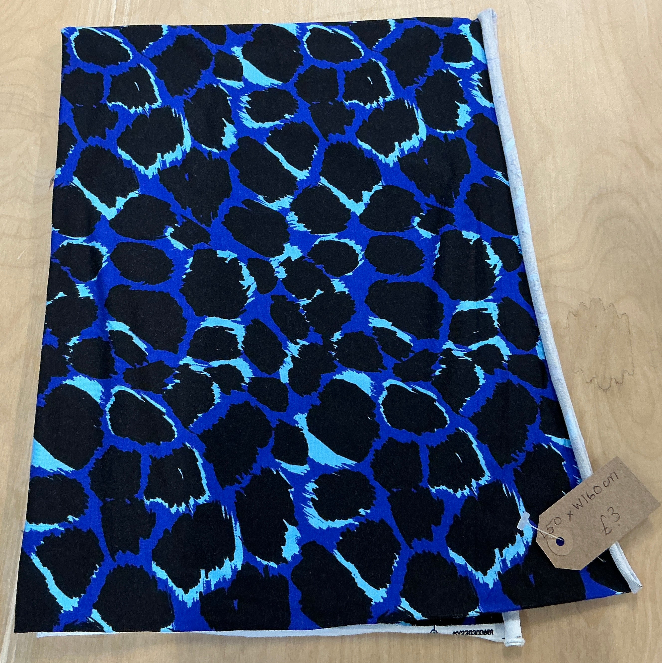 REMNANT - L50cm x W160cm Electric Panther Viscose Jersey