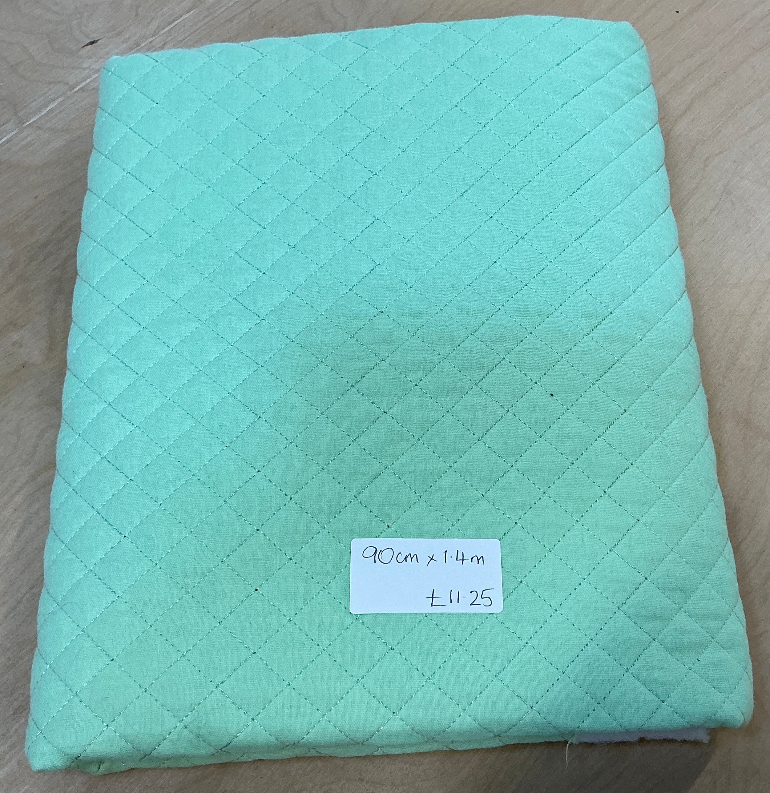 REMNANT - L90cm x W1.4M Mint Quilted Double Gauze
