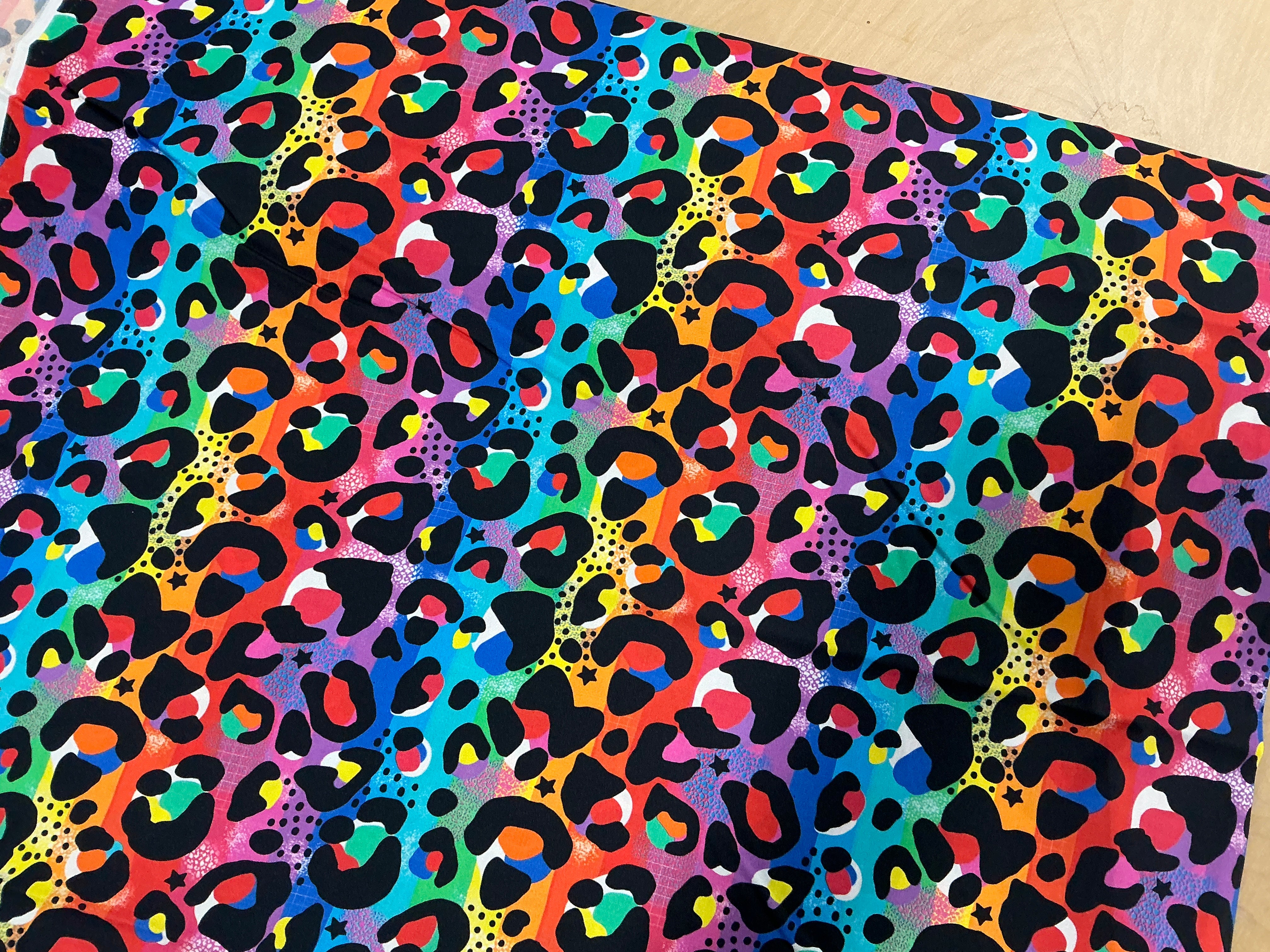 Rainbow Carnival Leopard Cotton Poplin