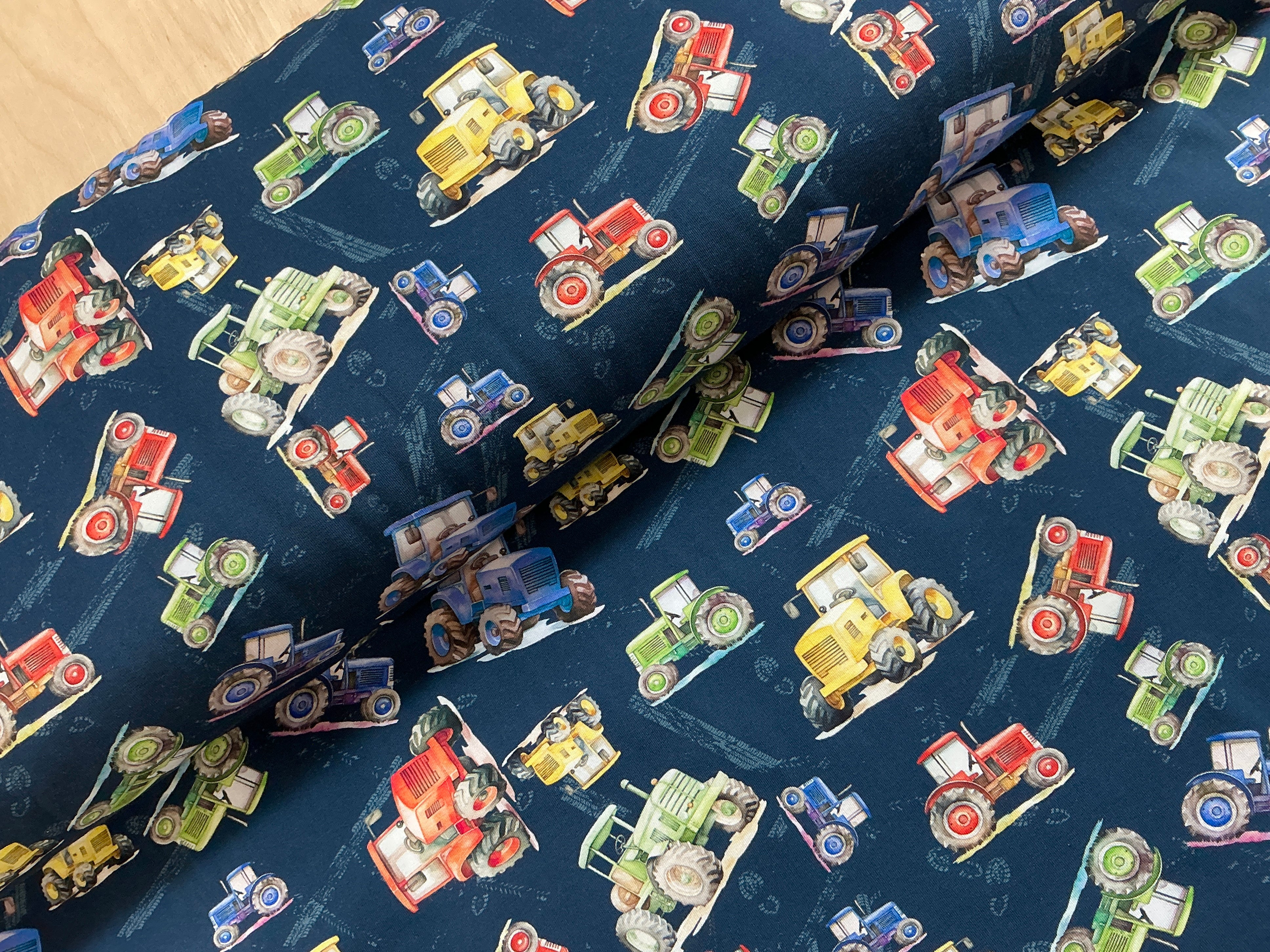 Vintage Tractors Cotton Jersey